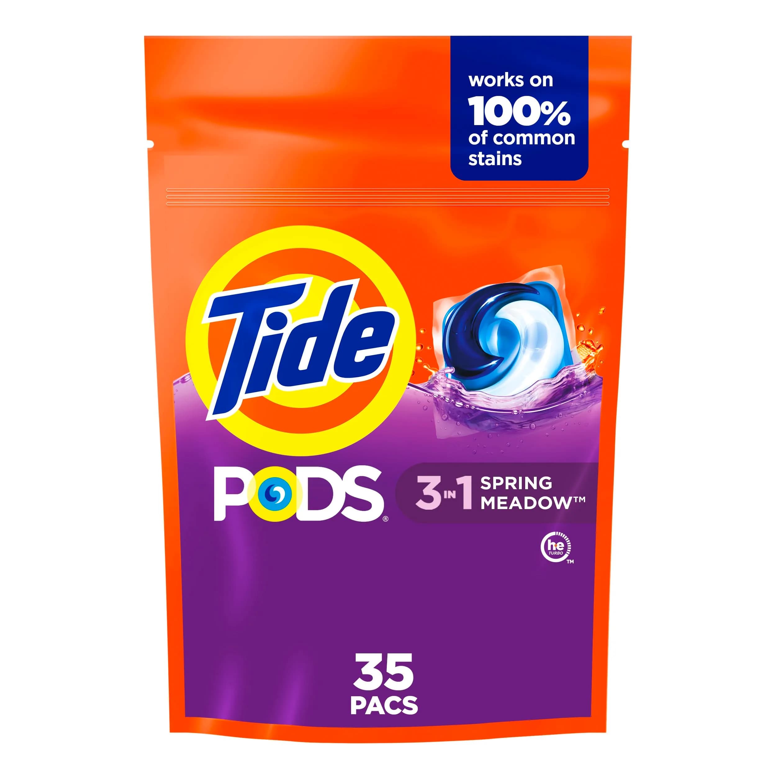 Tide Pods Laundry Detergent Spring Meadow 35 Count | Concentrated Formula for Indian Households - main product image