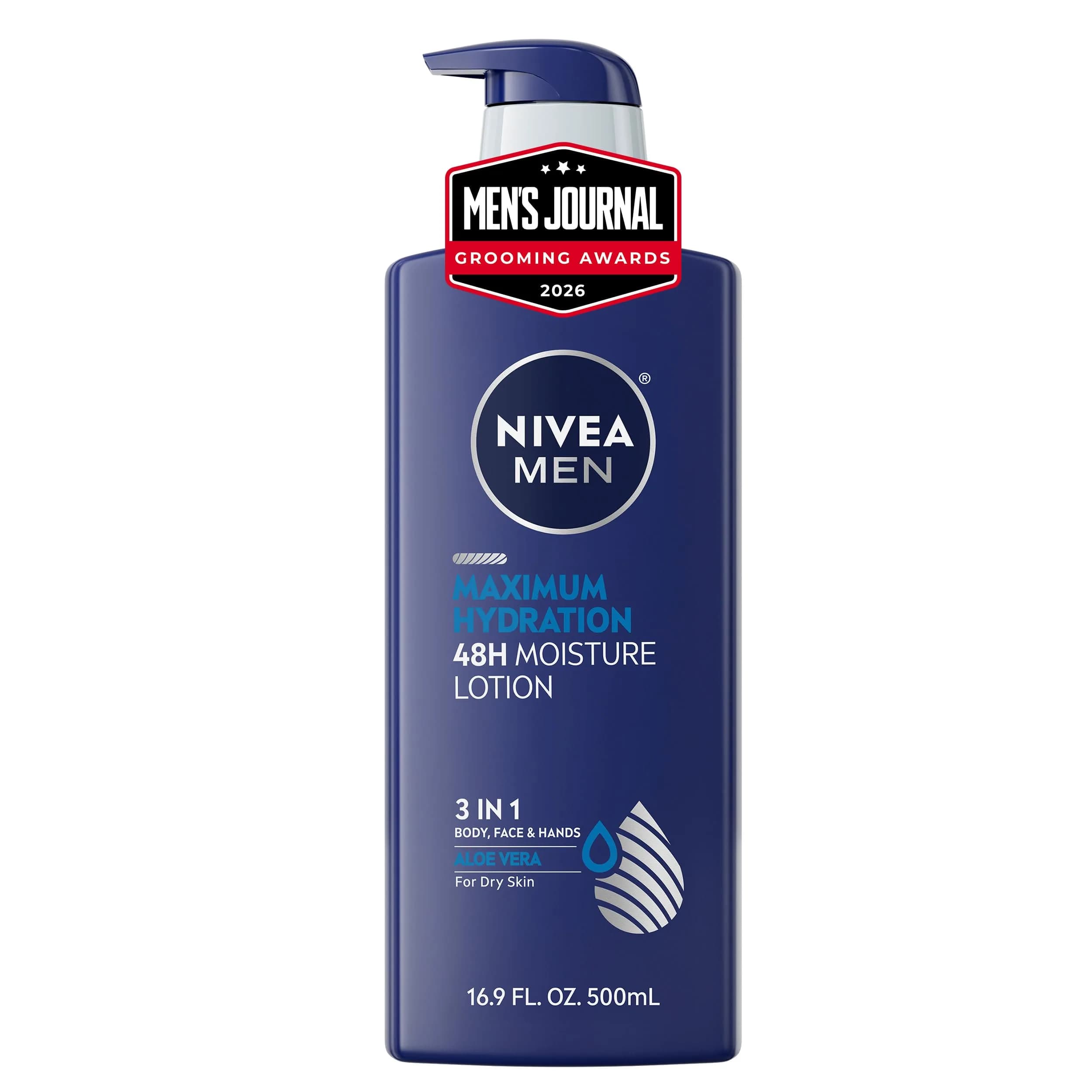 NIVEA MEN Maximum Hydration Body Lotion 500ml (16.9 Fl Oz) | 48-Hour Intensive Moisture for Dry Skin - main product image