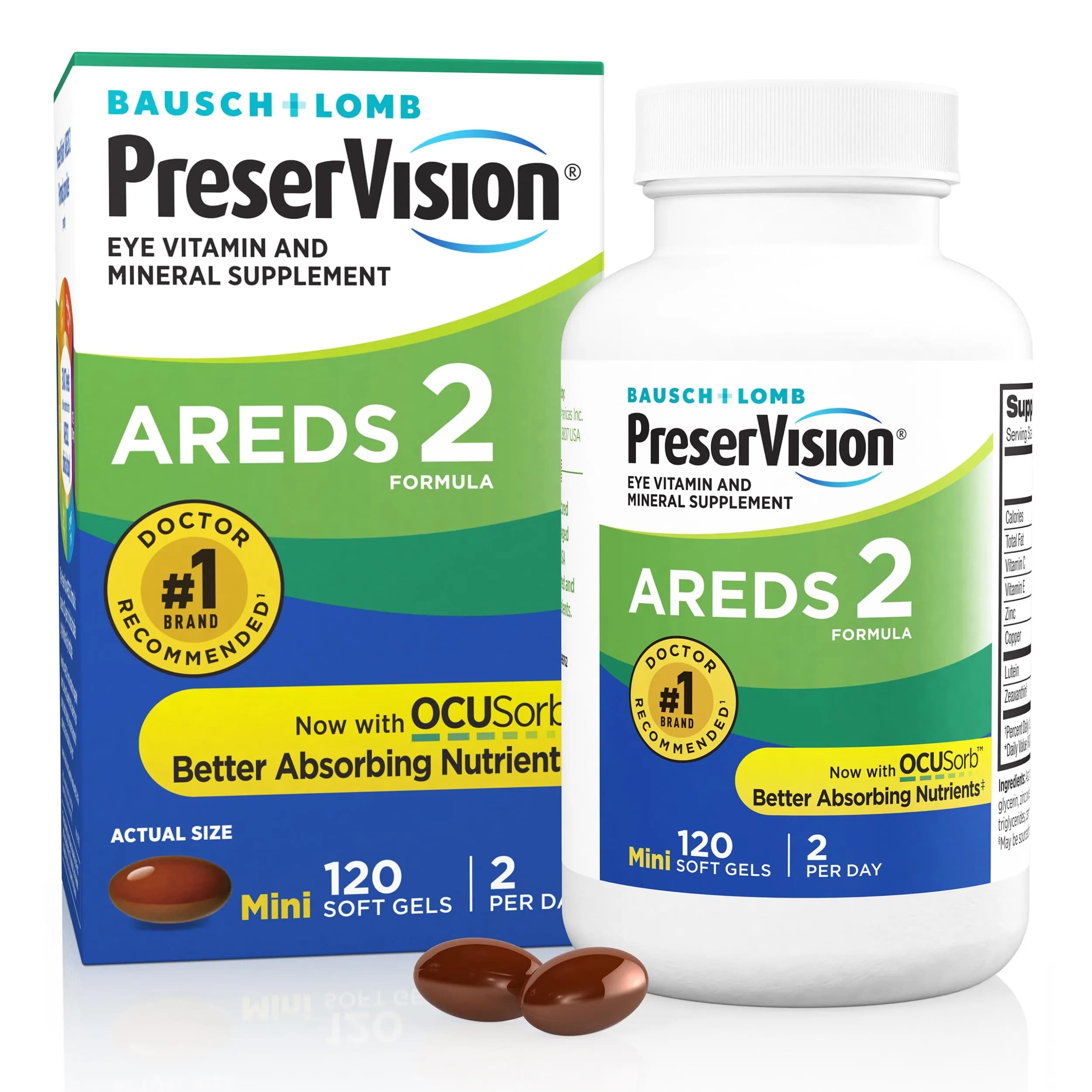 PreserVision AREDS 2 Eye Vitamins 120 Count (60 Servings) | #1 Doctor Recommended Eye Health Supplement - main product image