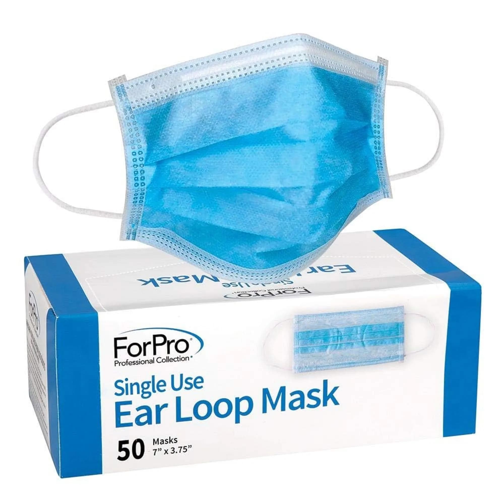 ForPro Professional Collection Hypoallergenic 3-Ply Face Mask, 50-Count | Breathable, Fluid-Resistant, Comfortable - main product image