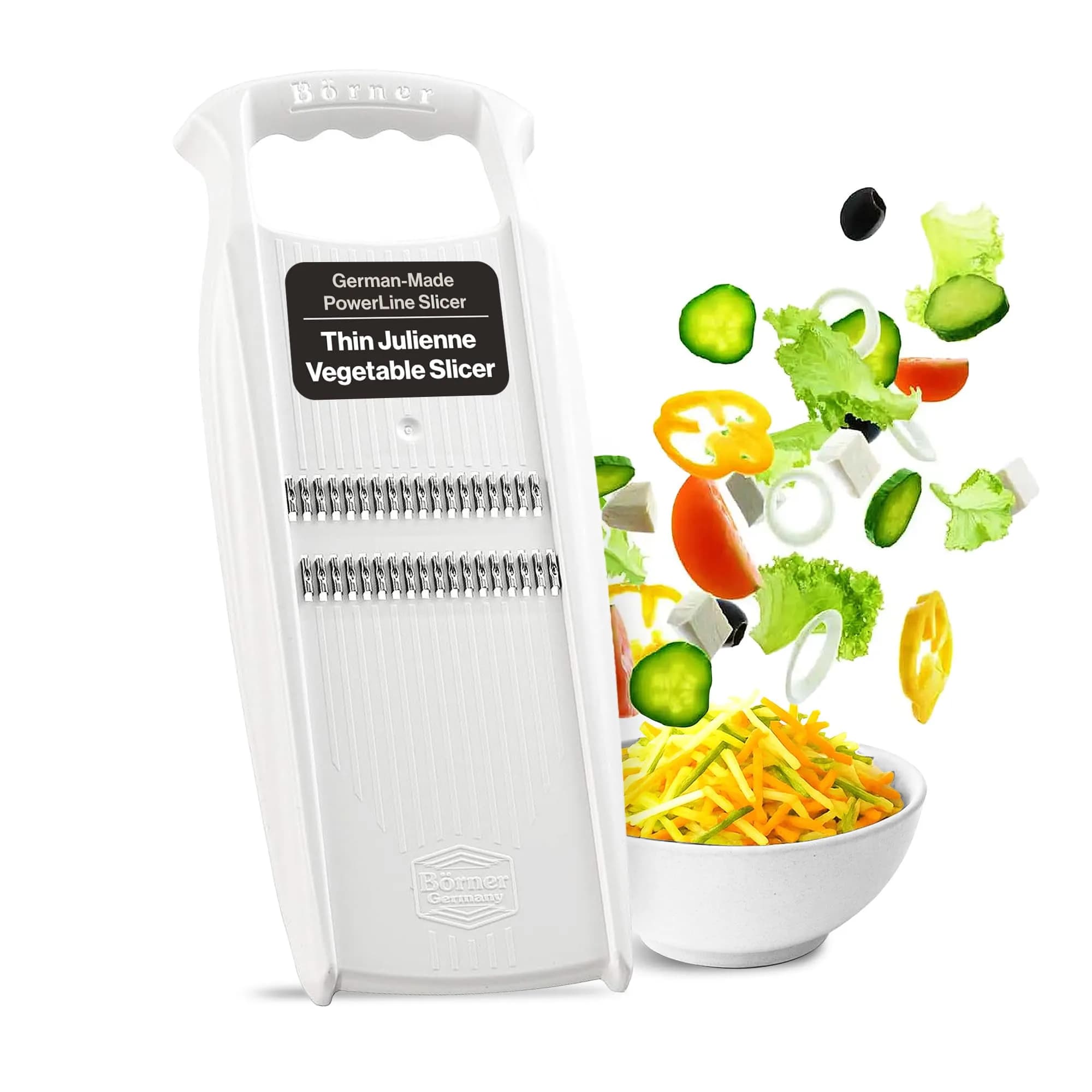 Swissmar Börner PowerLine Thin Julienne Vegetable Slicer | Precision Mandoline for Potatoes & Zucchini (4.3⭐, 940 reviews, {{ccc_offer_price}}) in India - main product image