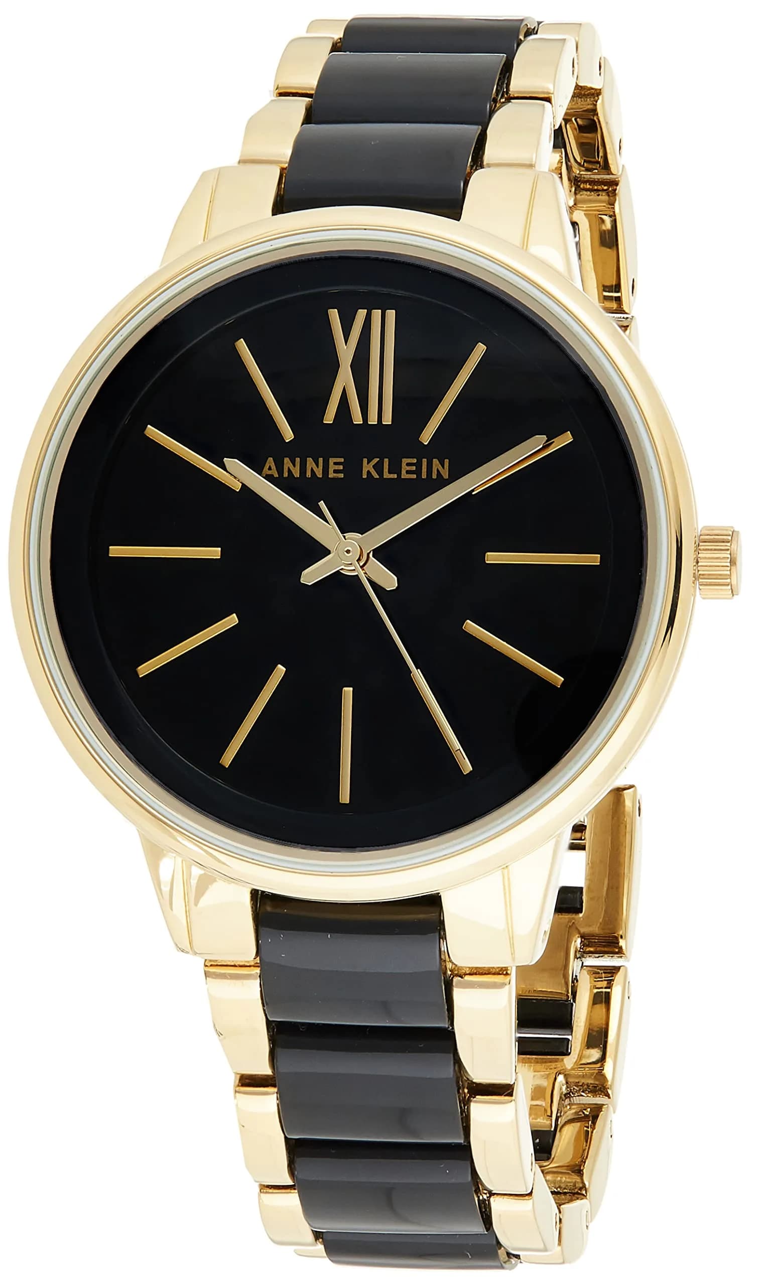 Anne Klein Women's AK/1412BKGB Gold-Tone and Black Dress Watch 37mm (1.46in) | Japanese Quartz Movement - main product image