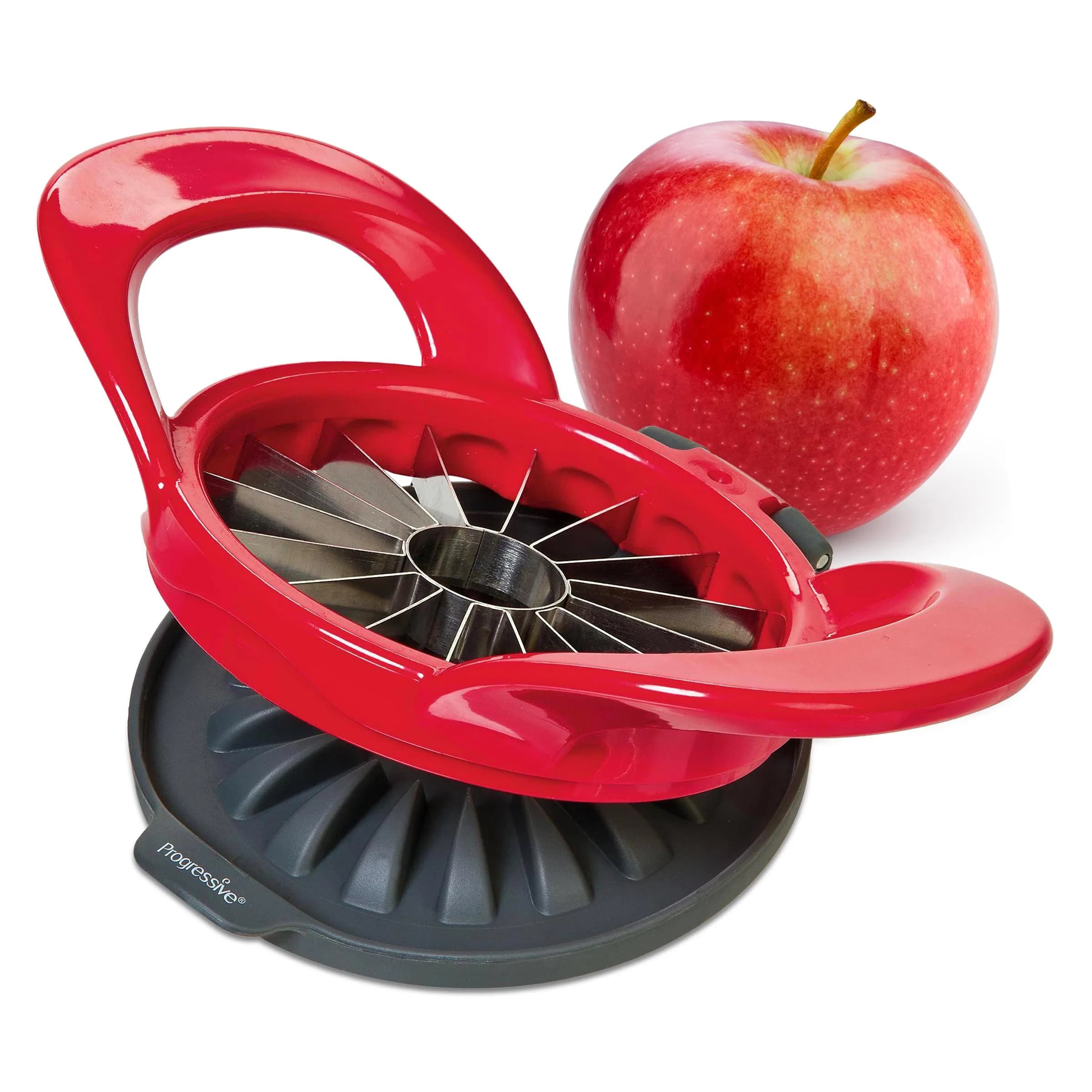 Progressive PrepWorks Apple Slicer and Corer, Red | 16 Thin Apple Slices, Safe & Efficient - main product image