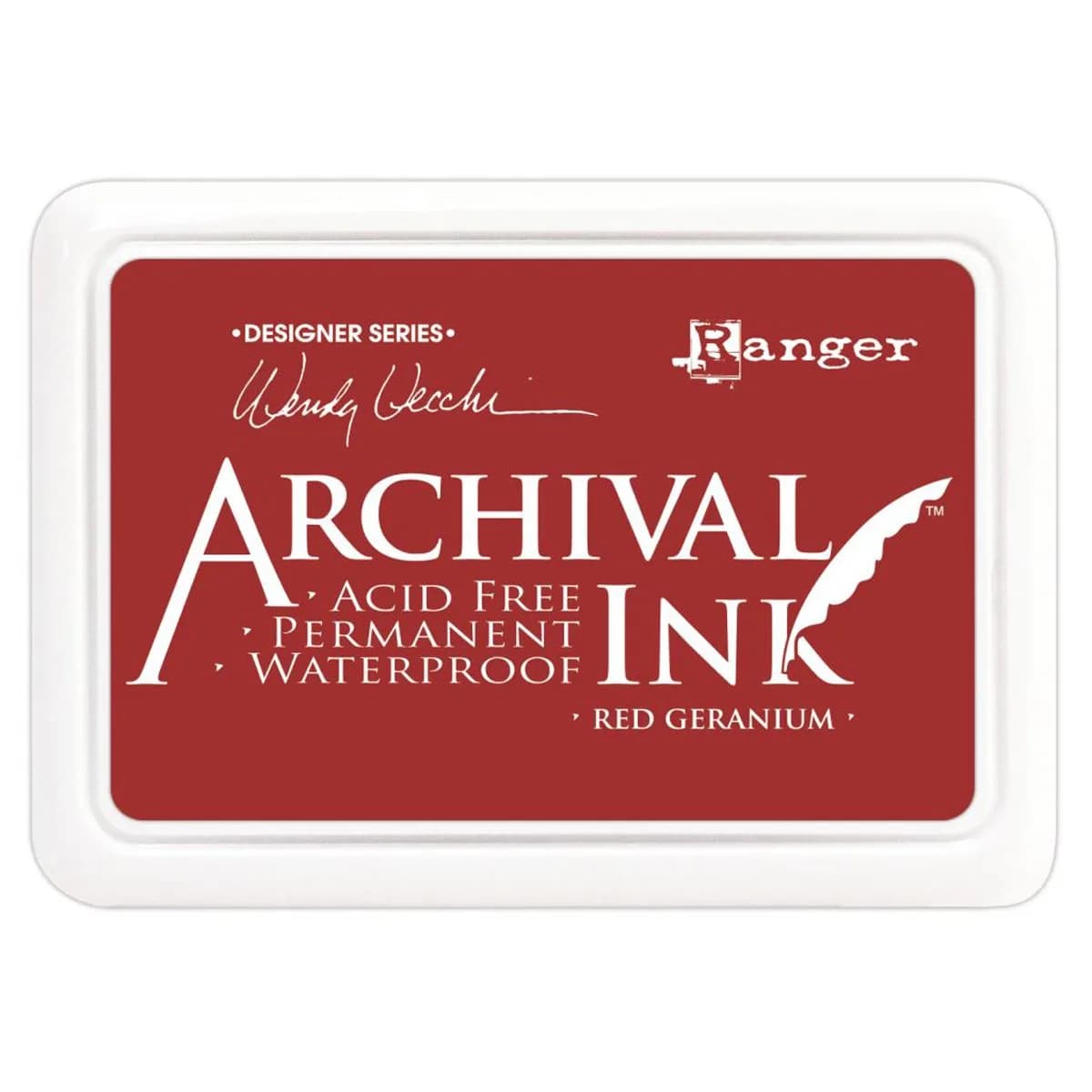 Ranger Liquid Ink Pad, Red Geranium | Waterproof & Archival for Water-Based Inks - main product image