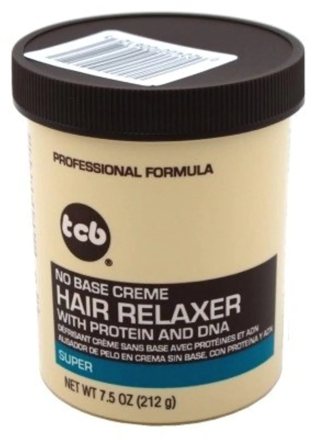 TCB No Base Creme Hair Relaxer Super 222ml (7.5 Fl Oz) | Professional Formula for Silky Smooth Hair - main product image