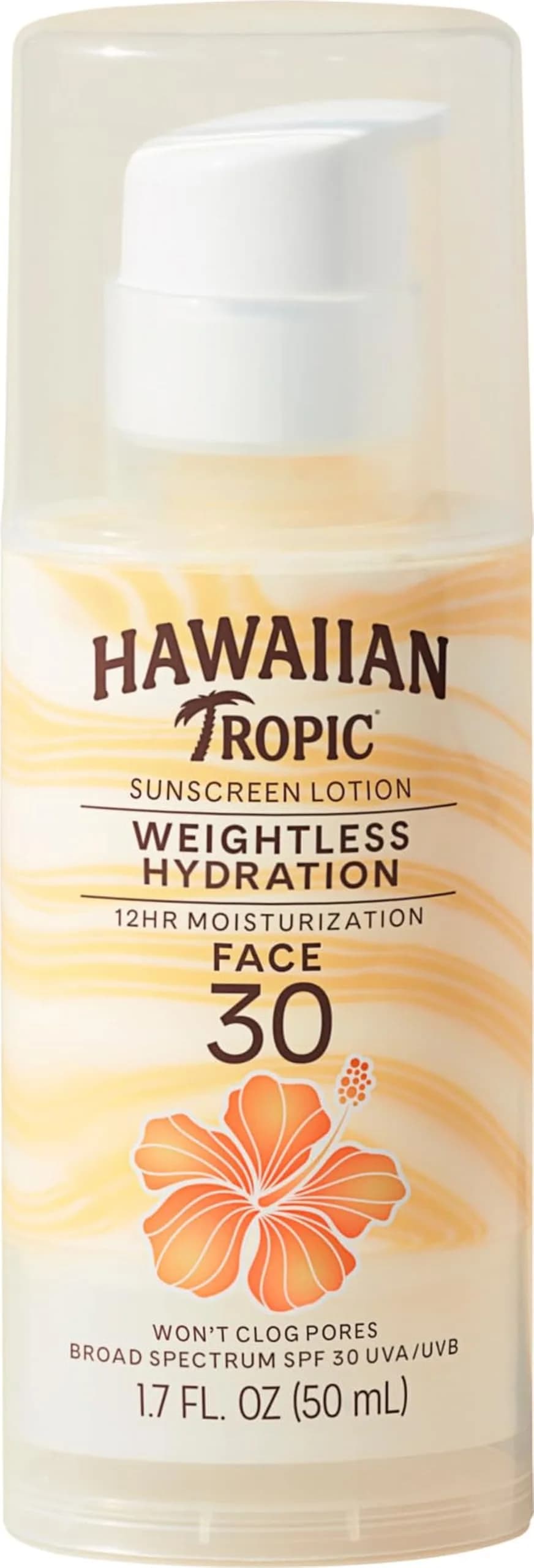 Hawaiian Tropic Weightless Hydration SPF 30 Face Sunscreen 50ml (1.7 Fl Oz) | Dermatologist-Tested for All Skin Types - main product image