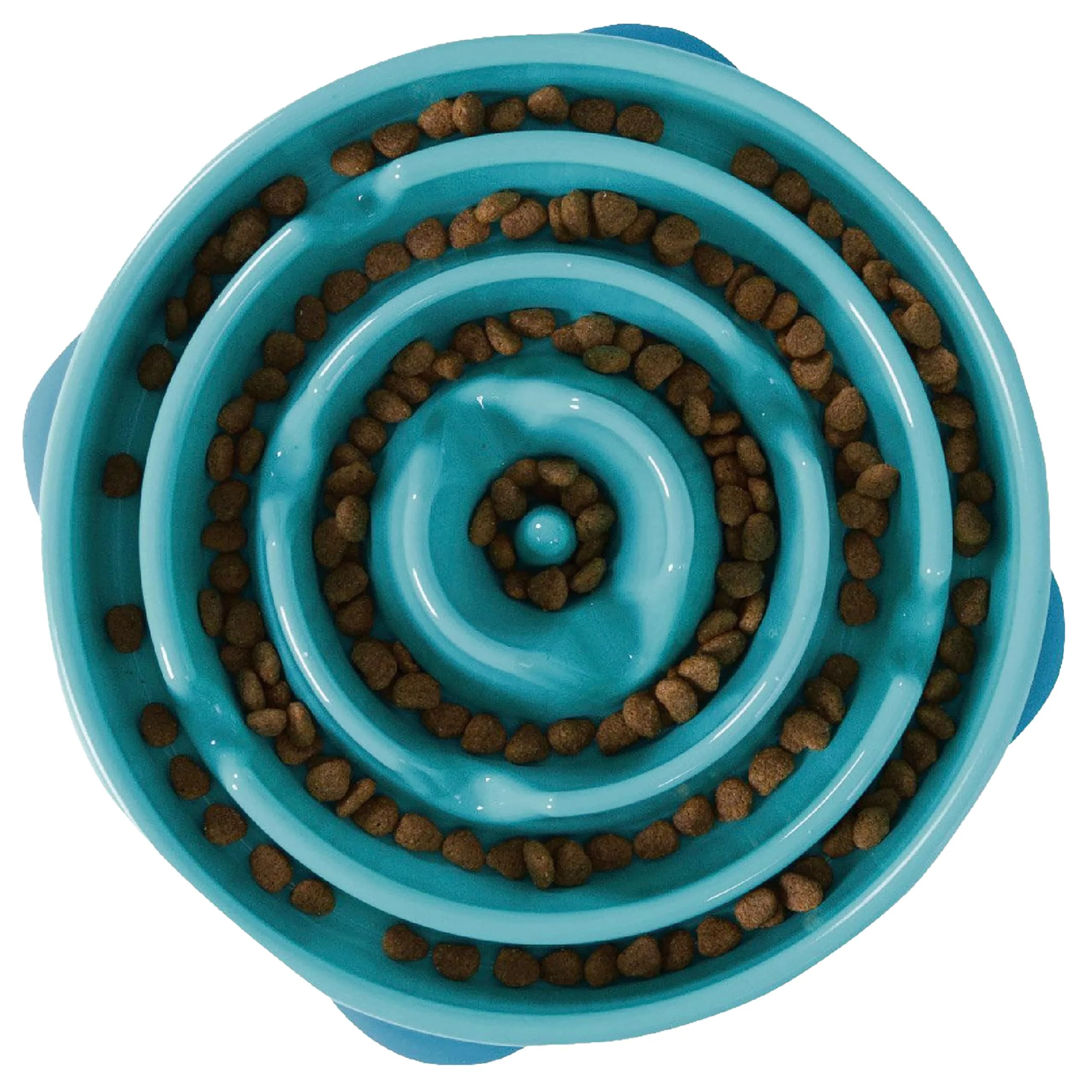 Outward Hound Fun Feeder Slo Bowl Large 4-Cup Capacity Turquoise | Slow Feeding Dog Bowl for Medium to Large Dogs - main product image
