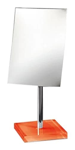 Gedy Rainbow Square Magnifying Mirror, Orange 12.01in (30.5cm) | Tabletop Mount