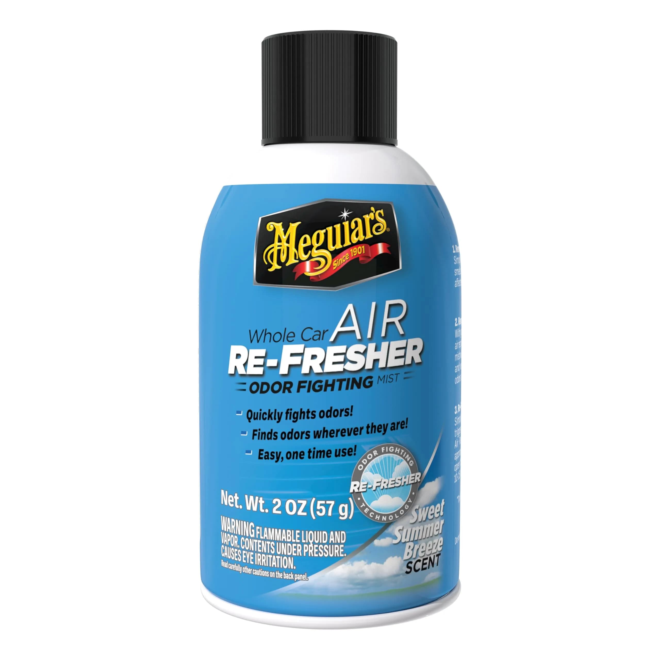 Meguiar’s Whole Car Air Refresher Odor Eliminator, Summer Breeze, 59ml (2 Fl Oz) | Permanent Odor Removal for Car Interiors - main product image