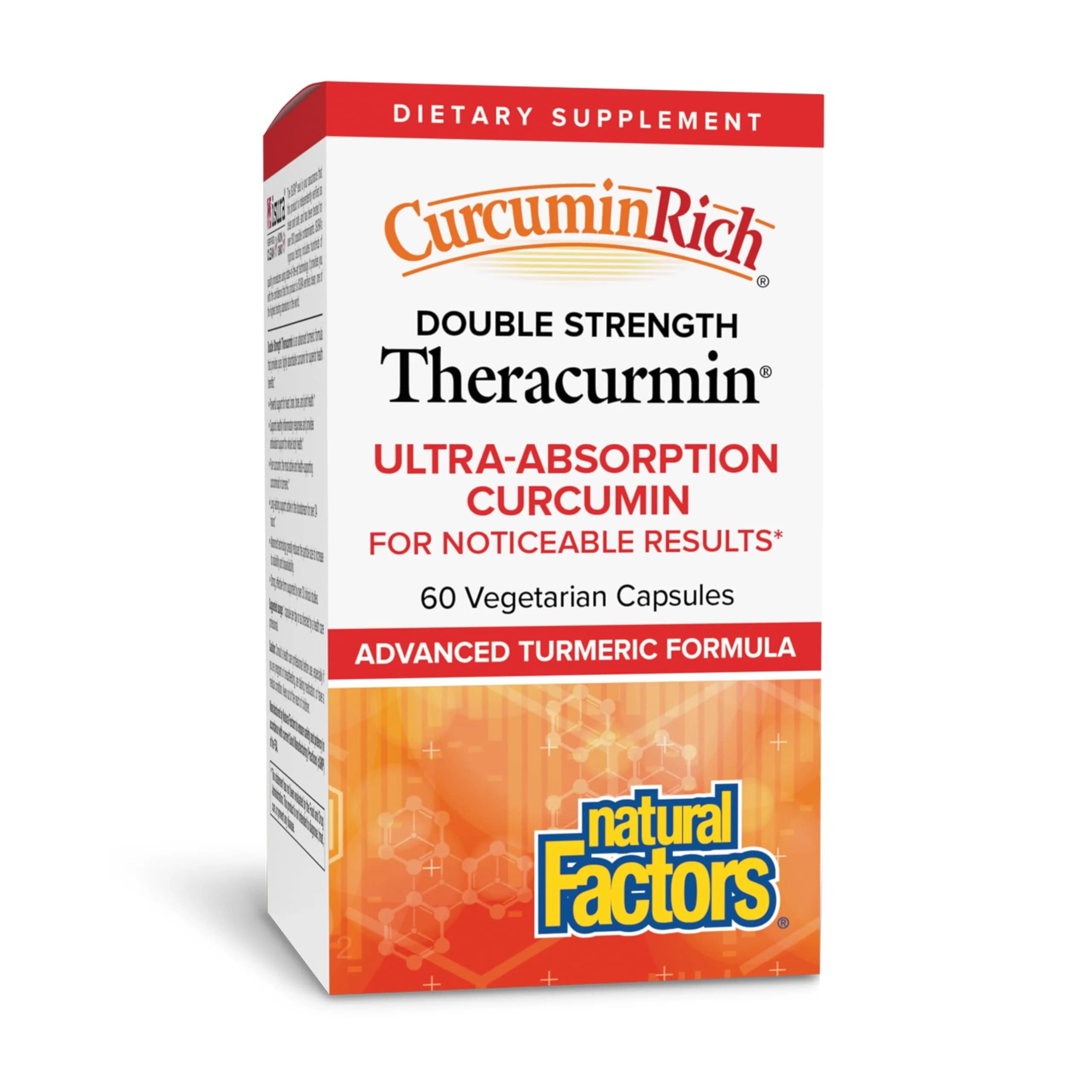 Natural Factors CurcuminRich Double Strength Theracurmin, 60 Capsules | High-Absorption Curcumin for Joint & Heart Support