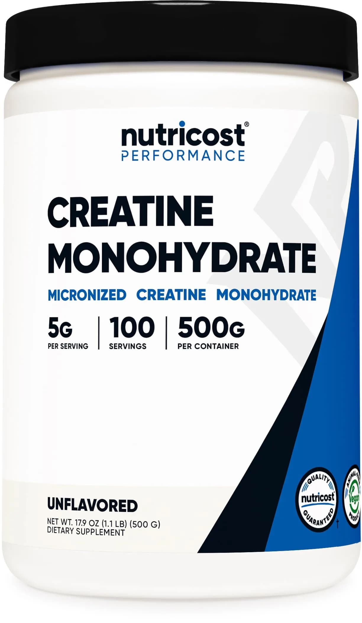 Nutricost Micronized Creatine Monohydrate Powder 500g (17.9 oz) | High Quality Strength & Endurance Support - main product image