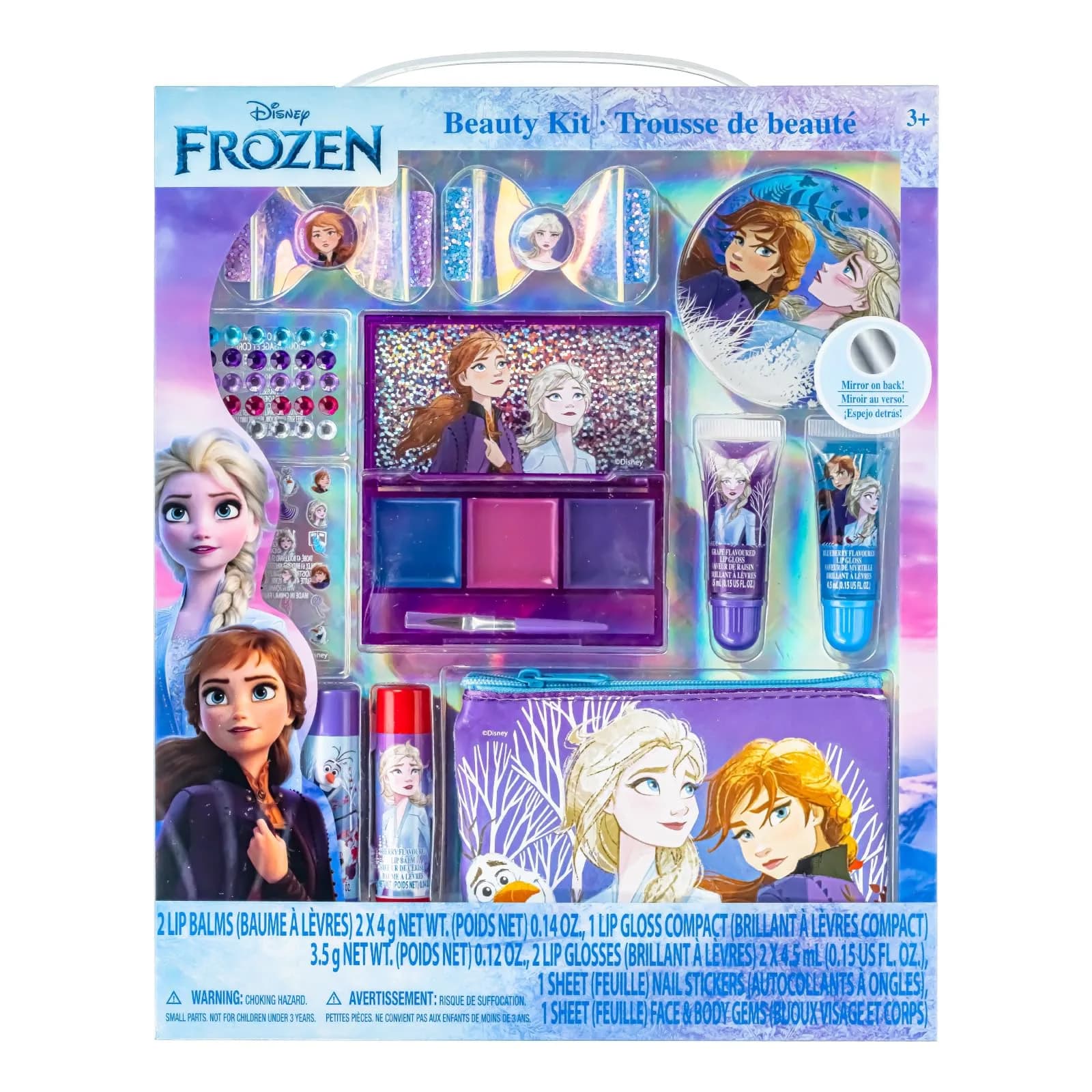 Townley Girl Disney Frozen Makeup Set with Purse, Lip Gloss & Hair Accessories, Ages 3+ | 29-Piece Sparkly Beauty Kit - main product image