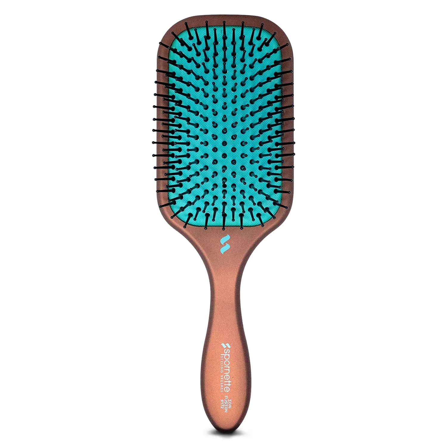 SPORNETTE Ion Fusion Paddle Hair Brush, Ionic Nylon Bristles - For Detangling, Straightening & Smoothing, Medium to Long Hair - All Hair Types For Men, Women and Children | Ionic Nylon Bristles