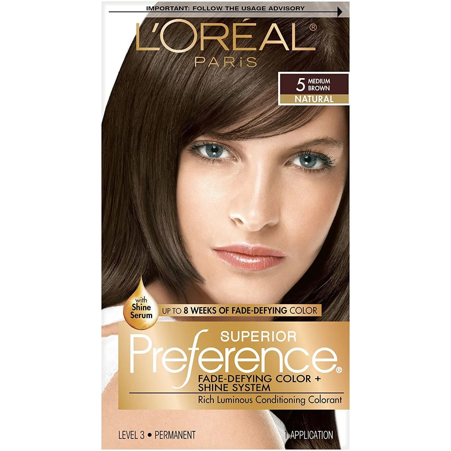 L'Oreal Superior Preference - 5 Medium Brown (Natural) 4 Pack | Fade-Resistant, Silky Finish
