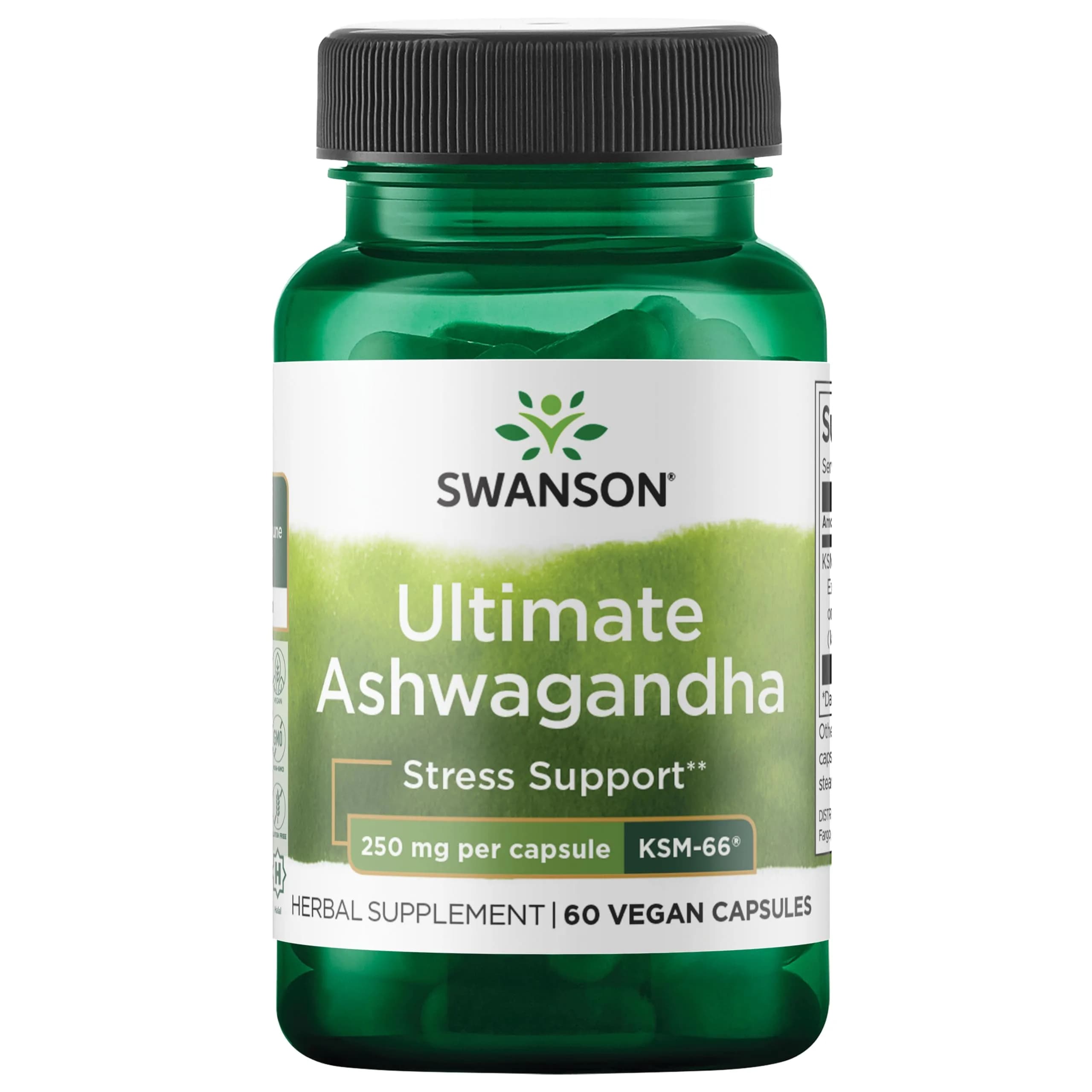 Swanson Ashwagandha KSM-66 250 mg | Herbal Stress Support Capsules