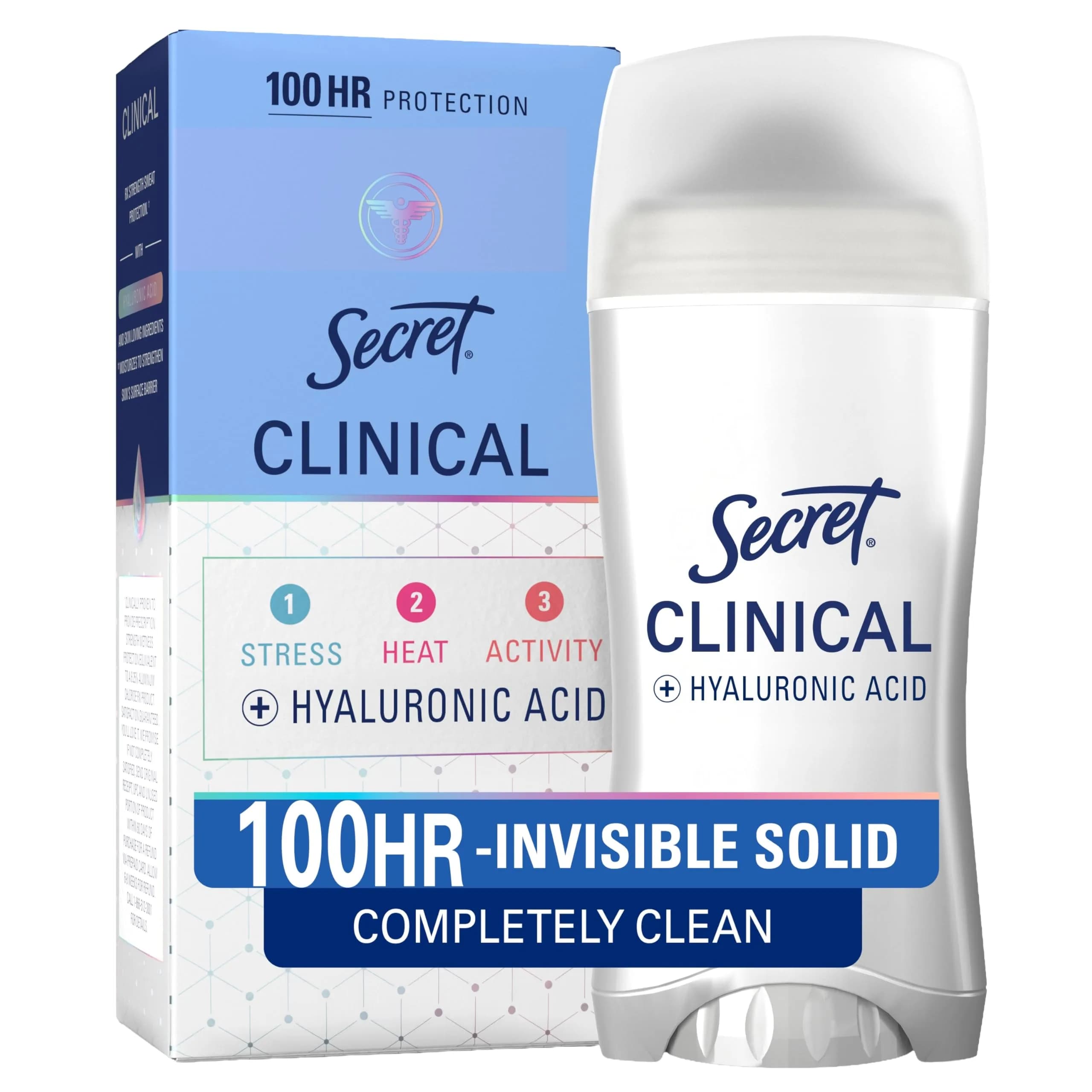 Secret Clinical Strength Invisible Solid Antiperspirant Deodorant for Women, 70.8g (2.5 oz) | 100HR Sweat & Odor Protection - main product image
