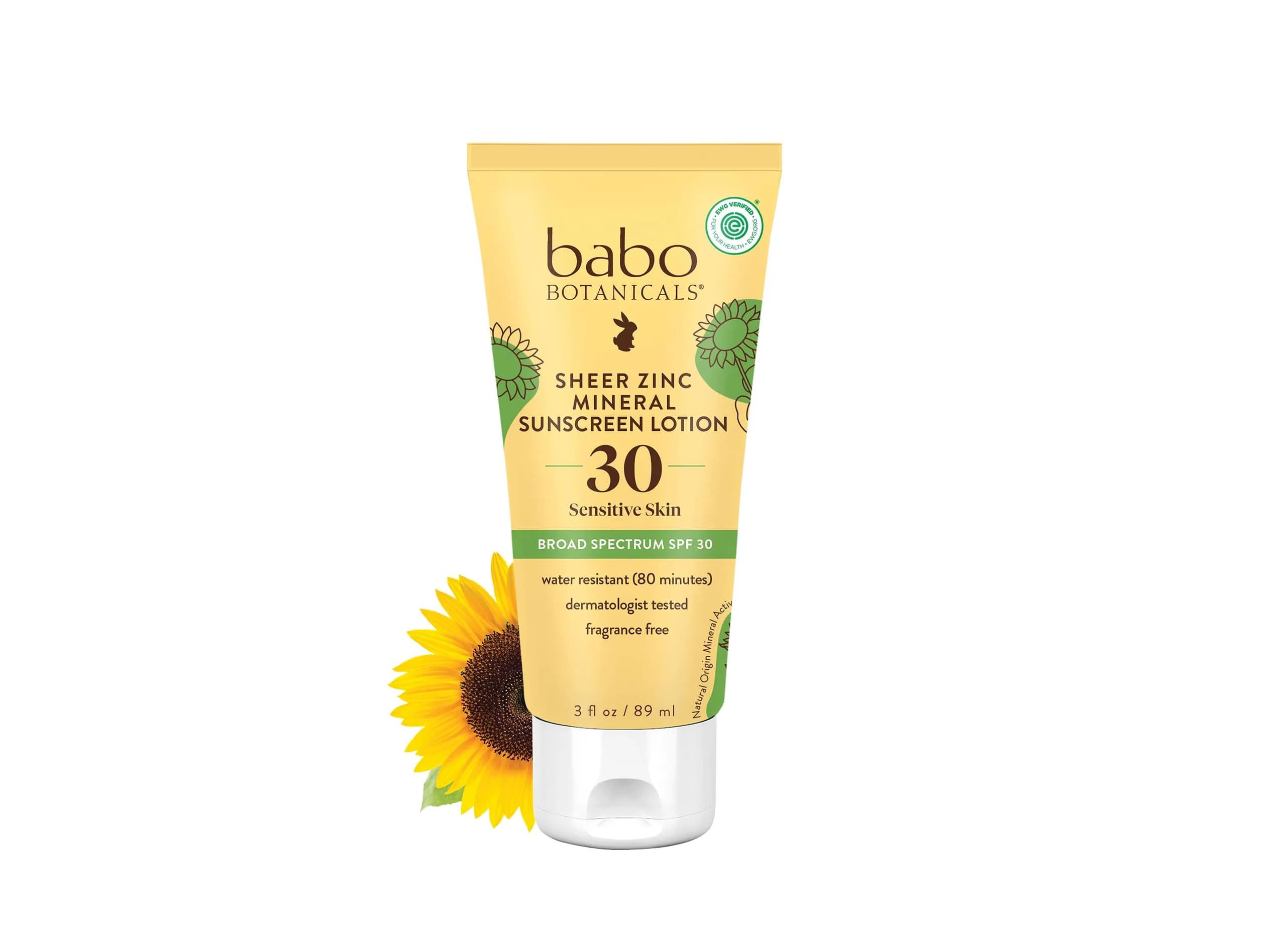 Babo Botanicals Clear Zinc Sunscreen Lotion SPF 30 (90ml/3 Fl Oz) | Gentle Mineral Sunscreen for Sensitive Skin - main product image
