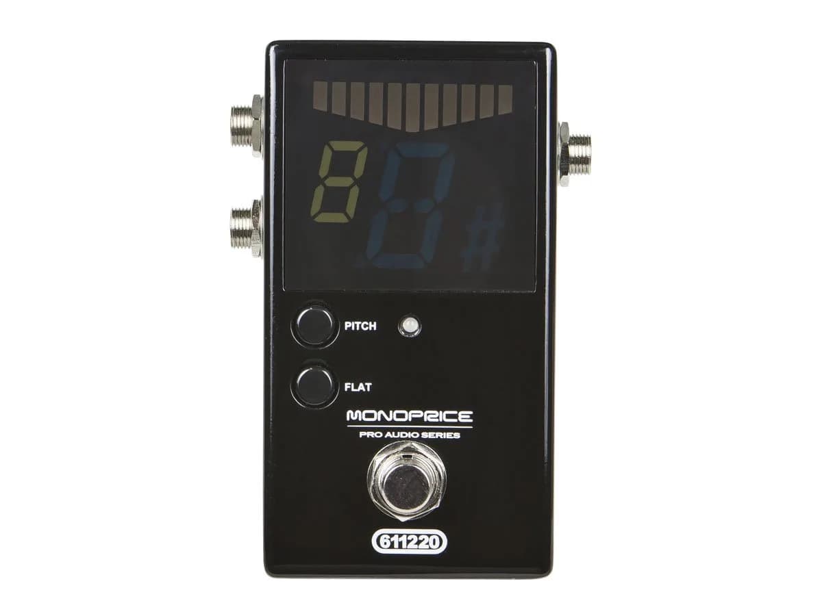 Monoprice Chromatic Pedal Tuner - Black, Heavy-Duty Metal, True & Normal Bypass, Stage Right Series | Accurate ±1 Cent, 27.5Hz-4186Hz - main product image