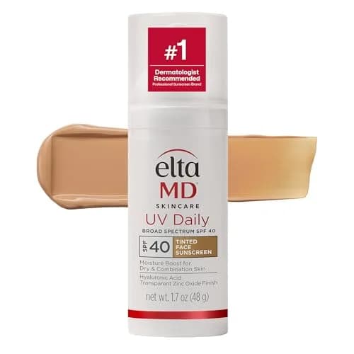 EltaMD UV Daily Tinted SPF 40 Face Sunscreen Moisturizer with Zinc Oxide, 48g (1.7 oz) Pump | Broad Spectrum Protection for Dry Skin - main product image