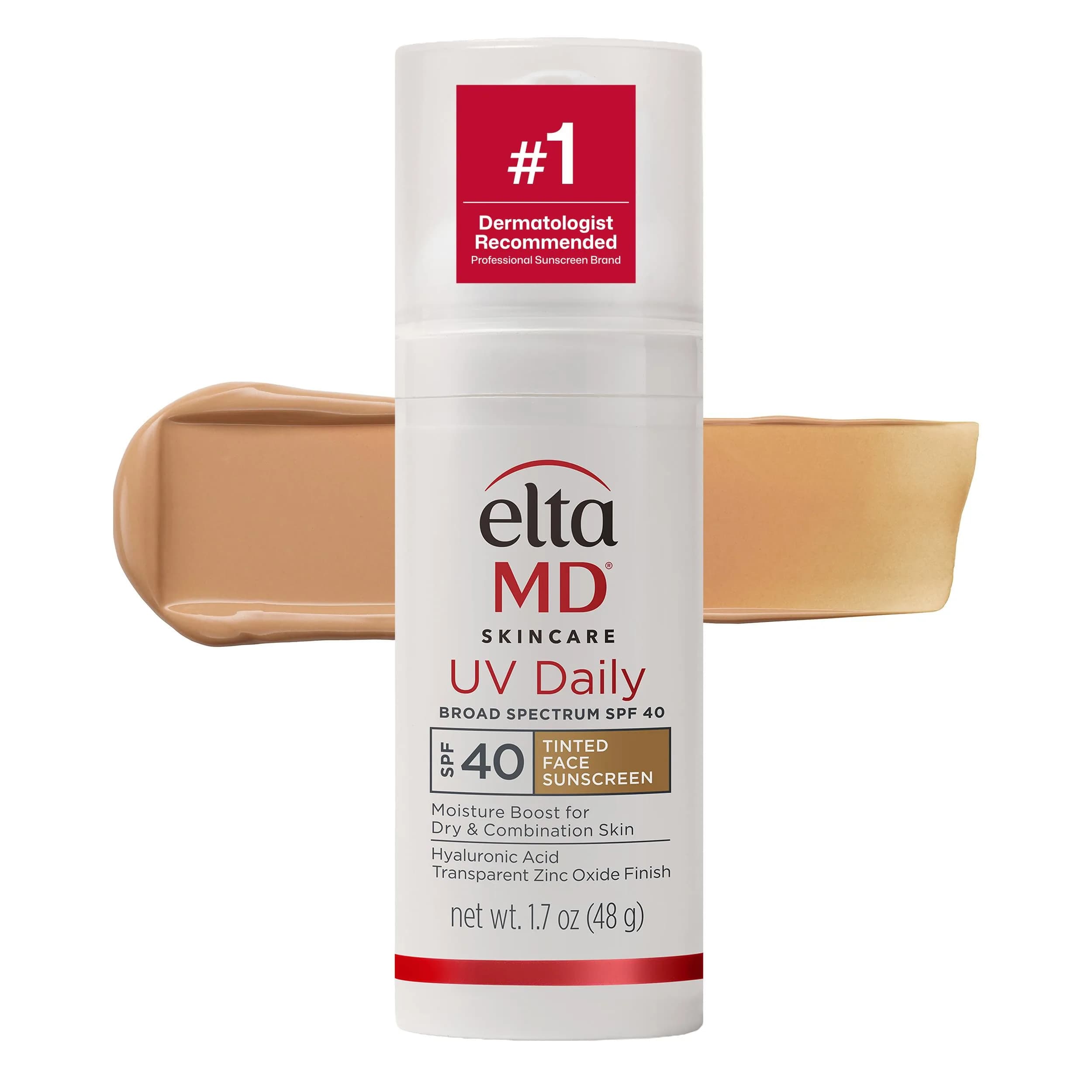 EltaMD UV Daily Tinted Face Sunscreen Moisturizer SPF 40 48g (1.7 Fl Oz) | Broad Spectrum UVA/UVB Protection - main product image
