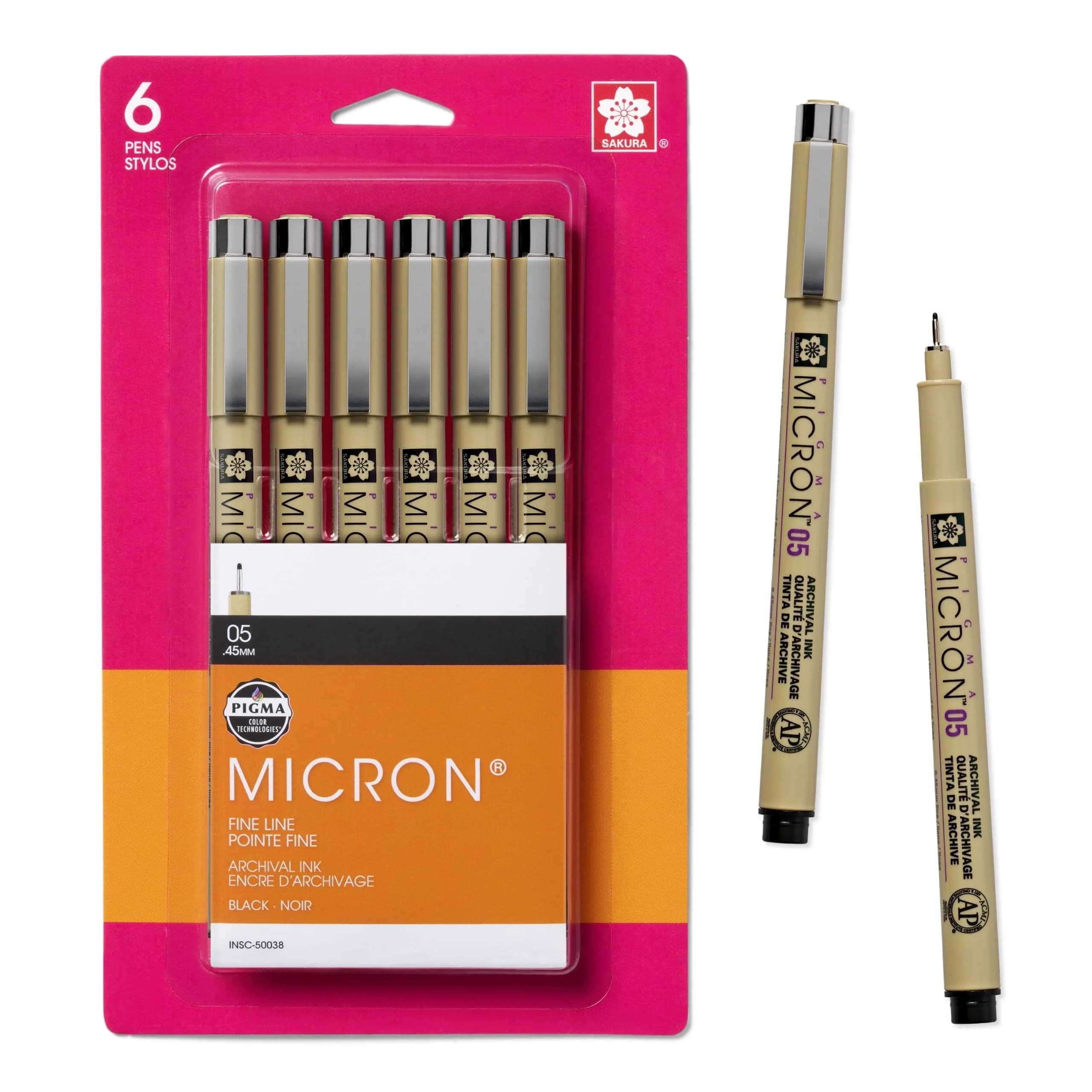 SAKURA Pigma Micron Fineliner Pens, Black, 0.45 mm | Precise, Waterproof & Archival (70-120 chars) - main product image