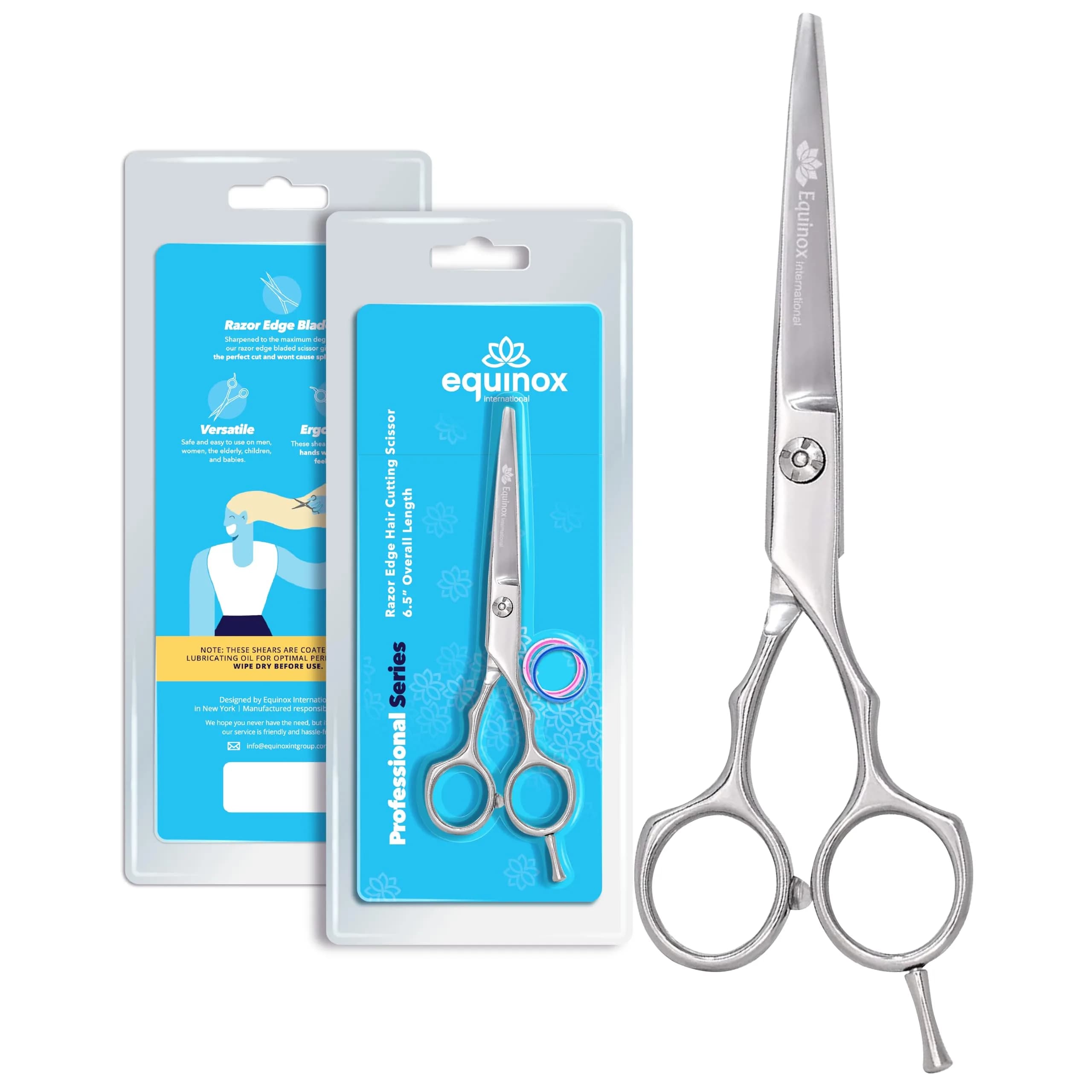 Equinox International 6.0" Barber Hair Cutting Shears | Japanese Stainless Steel, Ergonomic Grip - main product image