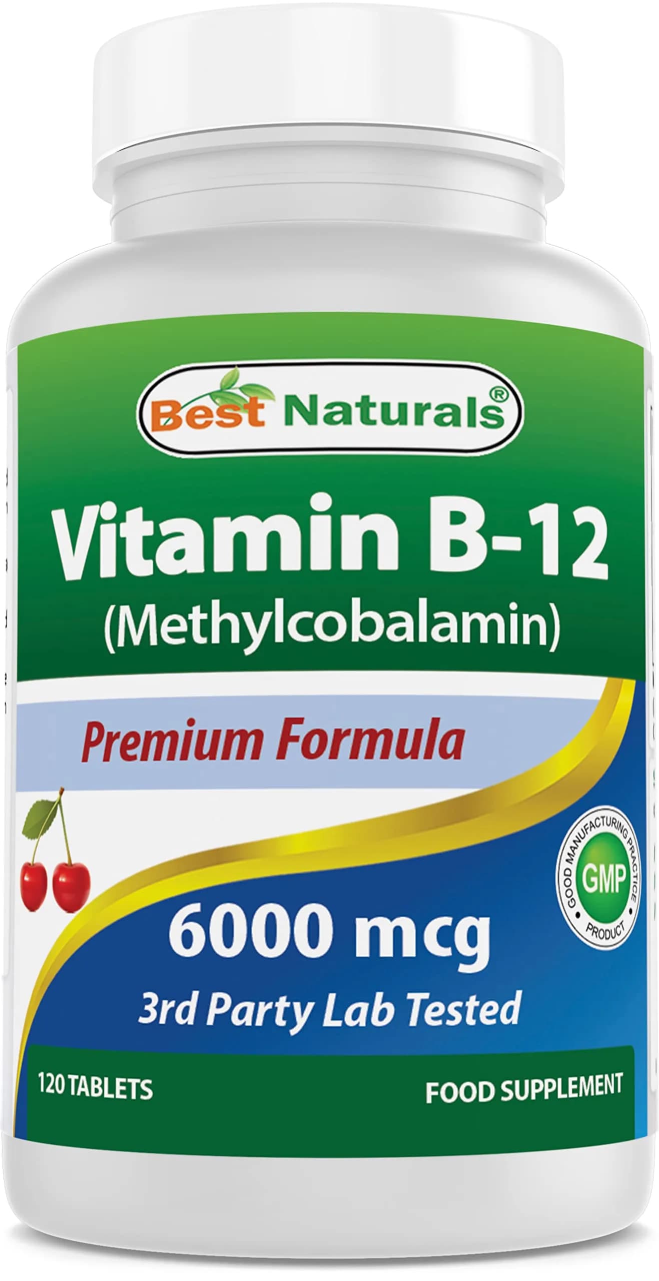 Best Naturals Vitamin B12 6000 mcg 120 Tablets | High-Dose, USA-Imported