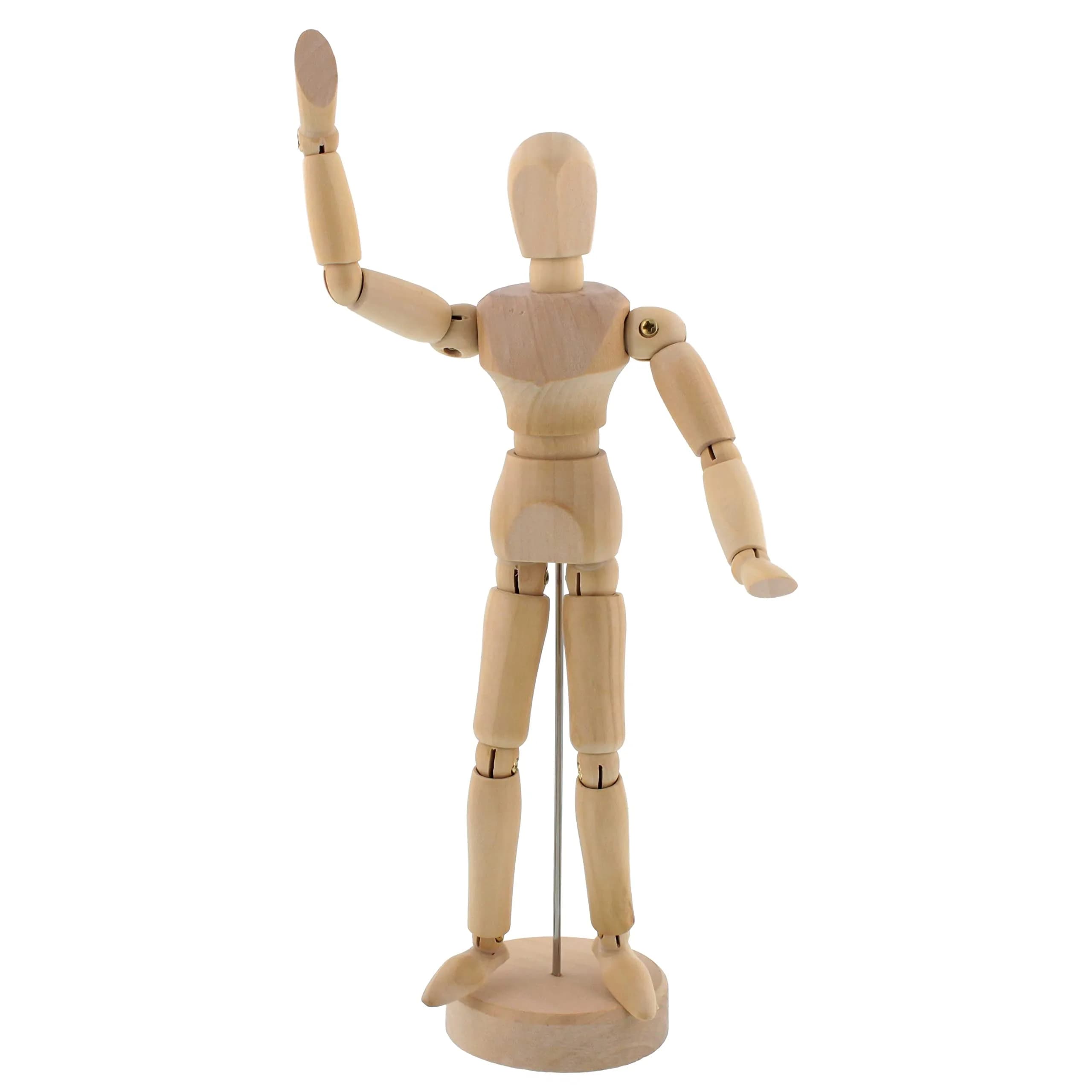 U.S. Art Supply 5" Wooden Male Manikin Posable Figure with Stand | Articulated for Drawing Human Form - main product image