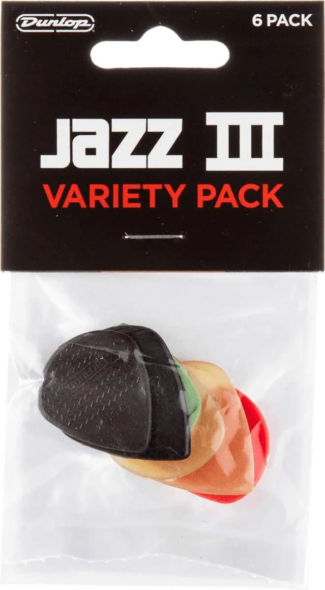 Jim Dunlop Jazz III Pick Variety Pack - 6 Pack | Explore Tone & Feel - main product image