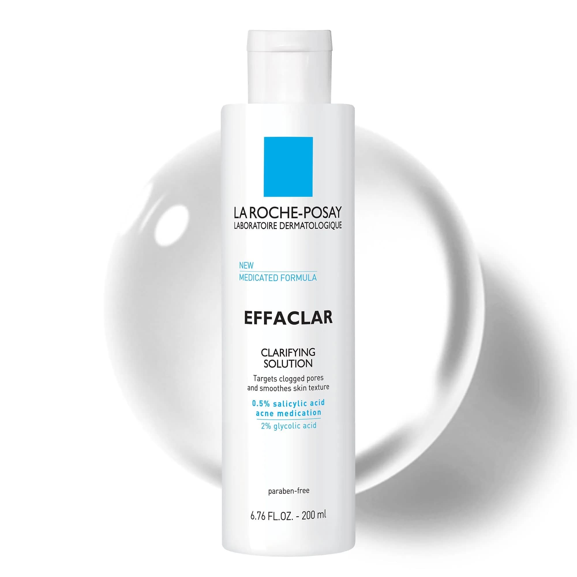 La Roche-Posay Effaclar Clarifying Solution Acne Toner 200ml (6.76 Fl Oz) | Exfoliates Pores for Oily Skin - main product image