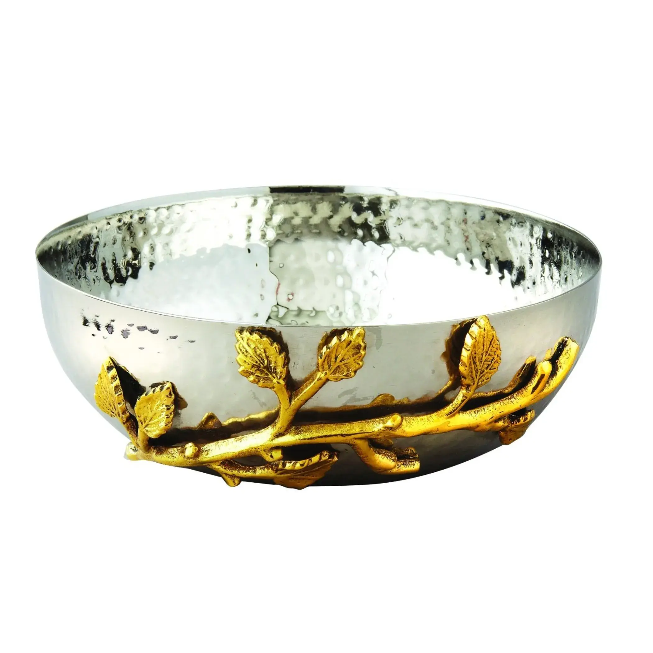 Elegance Golden Vine 6.5" Small Salad & Snack Bowl | Modern Metal Decor & Serveware