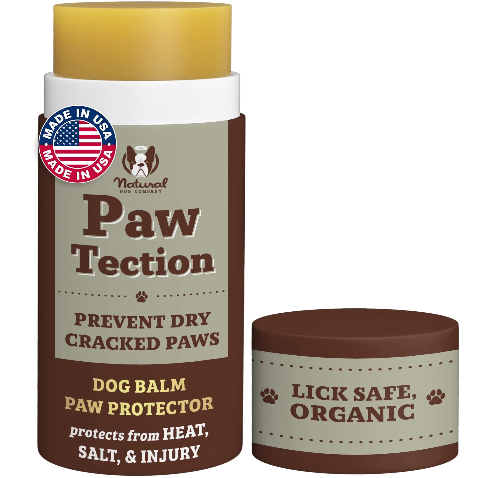 Natural Dog Company PawTection Dog Paw Wax – 2 oz Stick | Lick Safe, All-Natural Paw Protector for Hot Pavement & Rough Terrain - main product image
