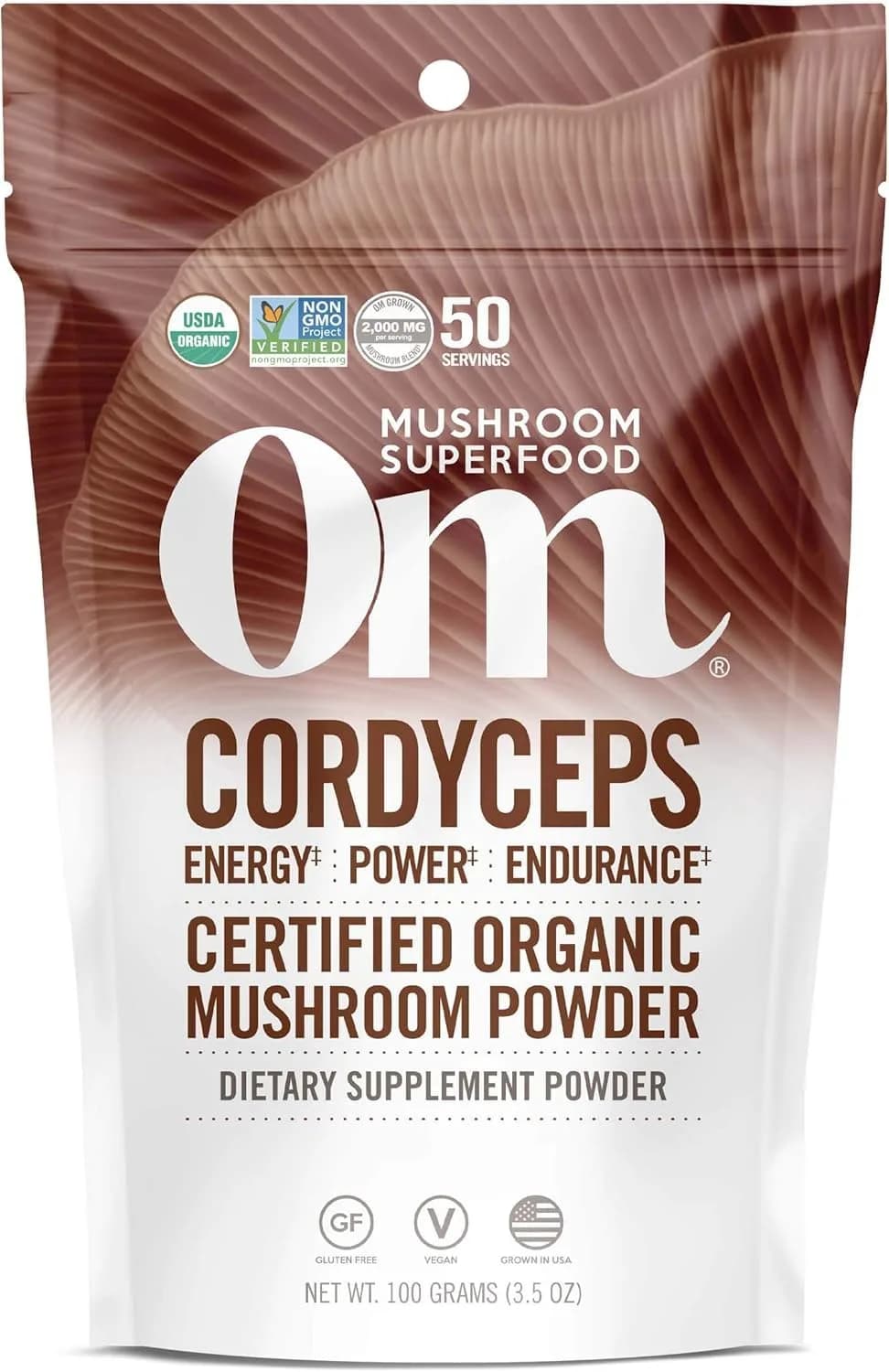 OM MUSHROOM SUPERFOOD Cordyceps Organic Mushroom Powder, 3.5 Oz | Supports Energy & Endurance