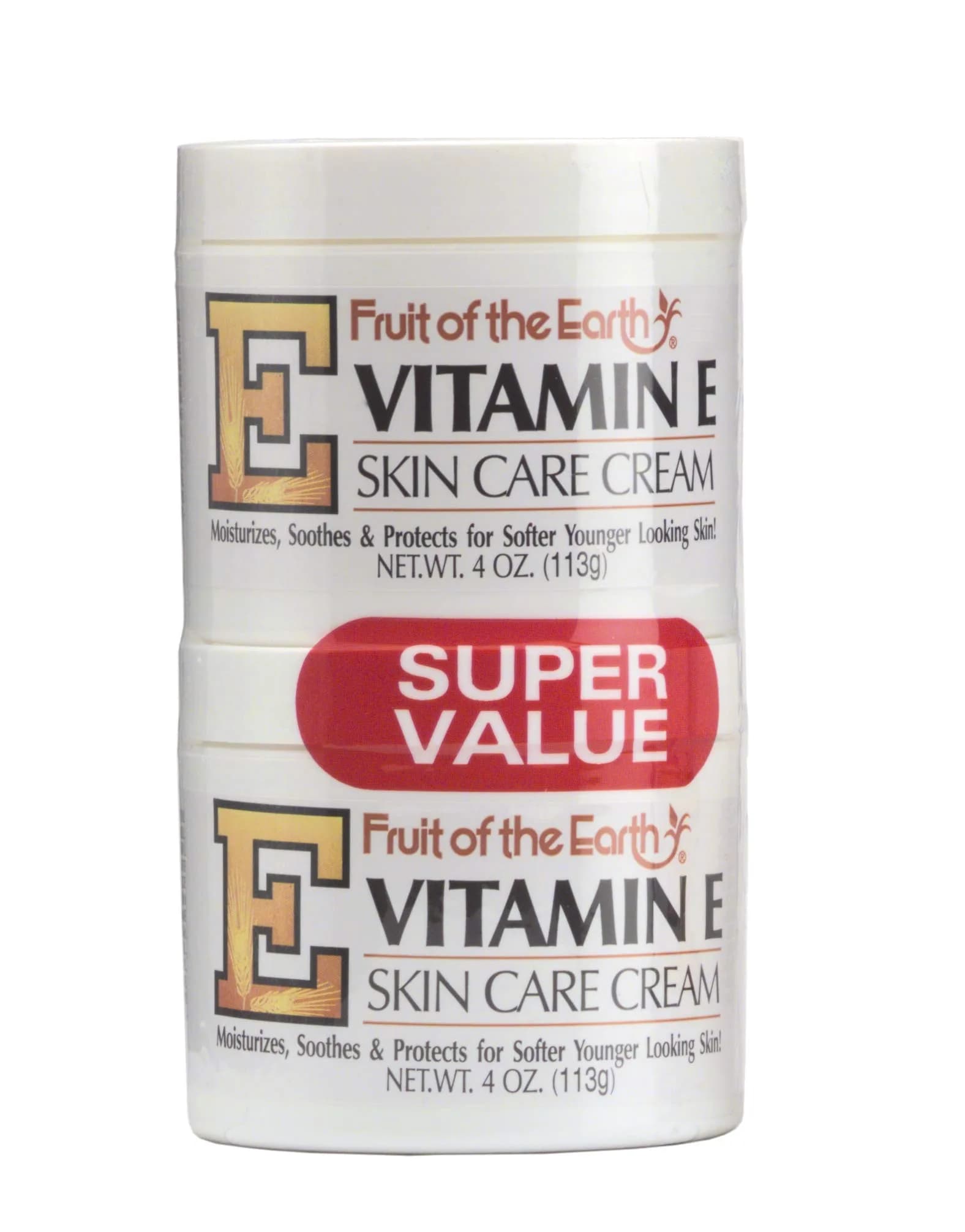 Fruit of the Earth Vitamin E Cream with Aloe Vera 216 ml (4 Fl Oz) - 2 Pack | Moisturizes, Soothes, Protects Skin - main product image