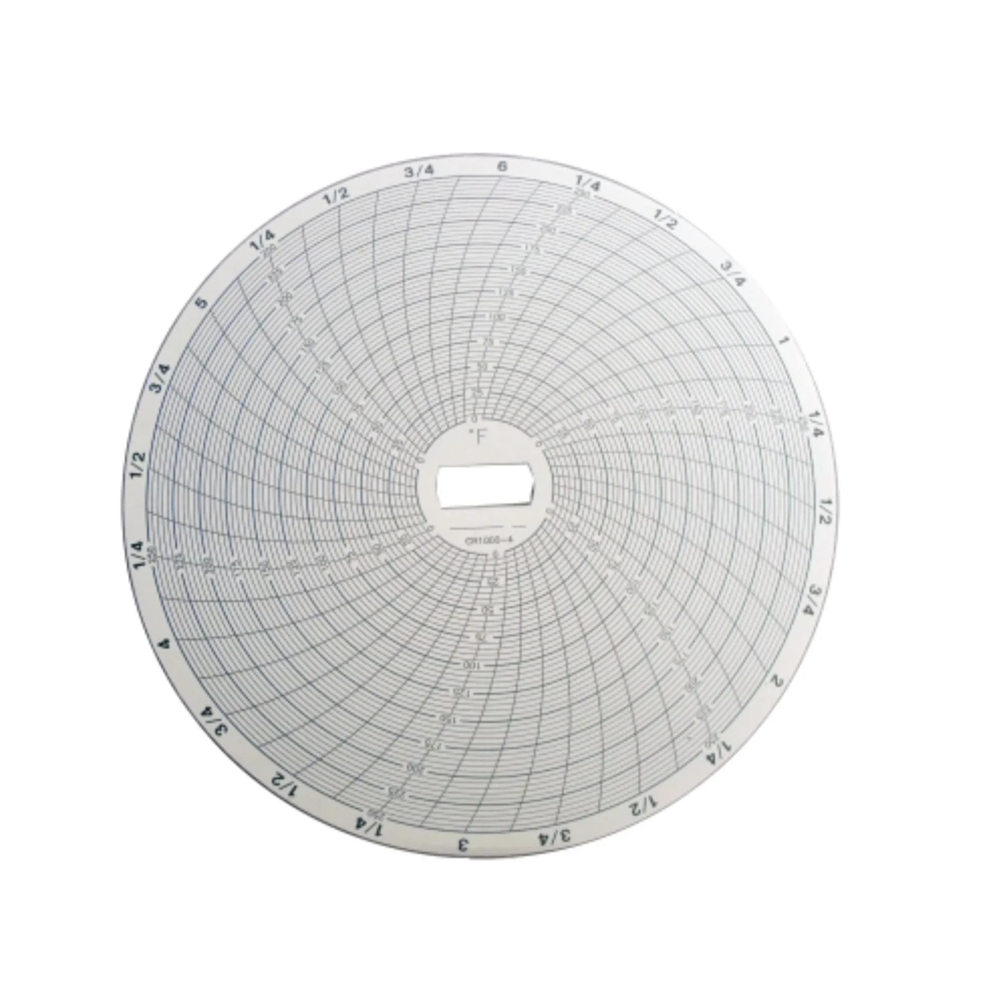 Supco CR1000-4 Chart Paper for 6" Circular Recorders | 60/pk, 6 Hour, 0-250°F