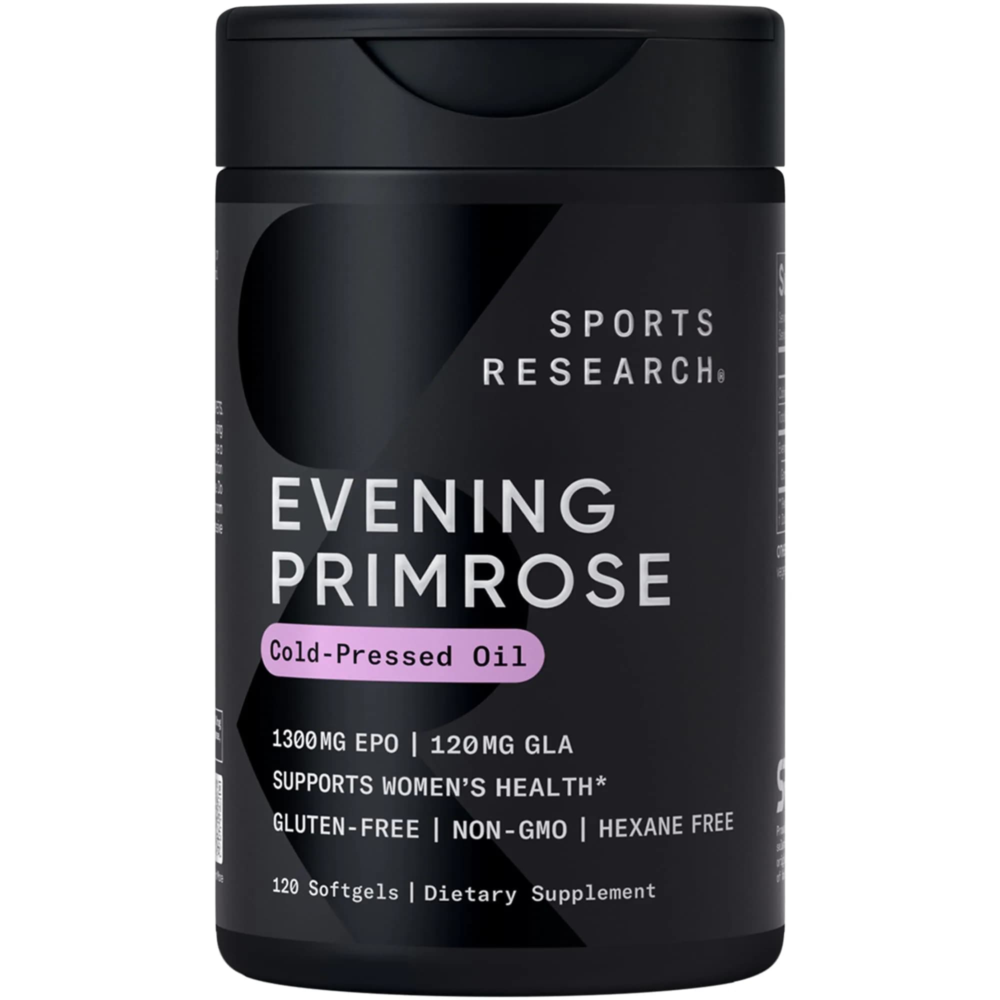 Sports Research Evening Primrose Oil 1300mg | Women’s Health & Skin Support, 120 Softgels