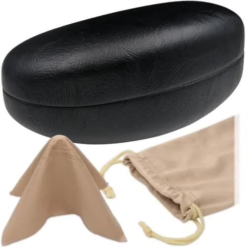 MyEyeglassCase Large Teal Sunglasses Case with Microfiber Cloth | Classic & Protective (70-120 chars)