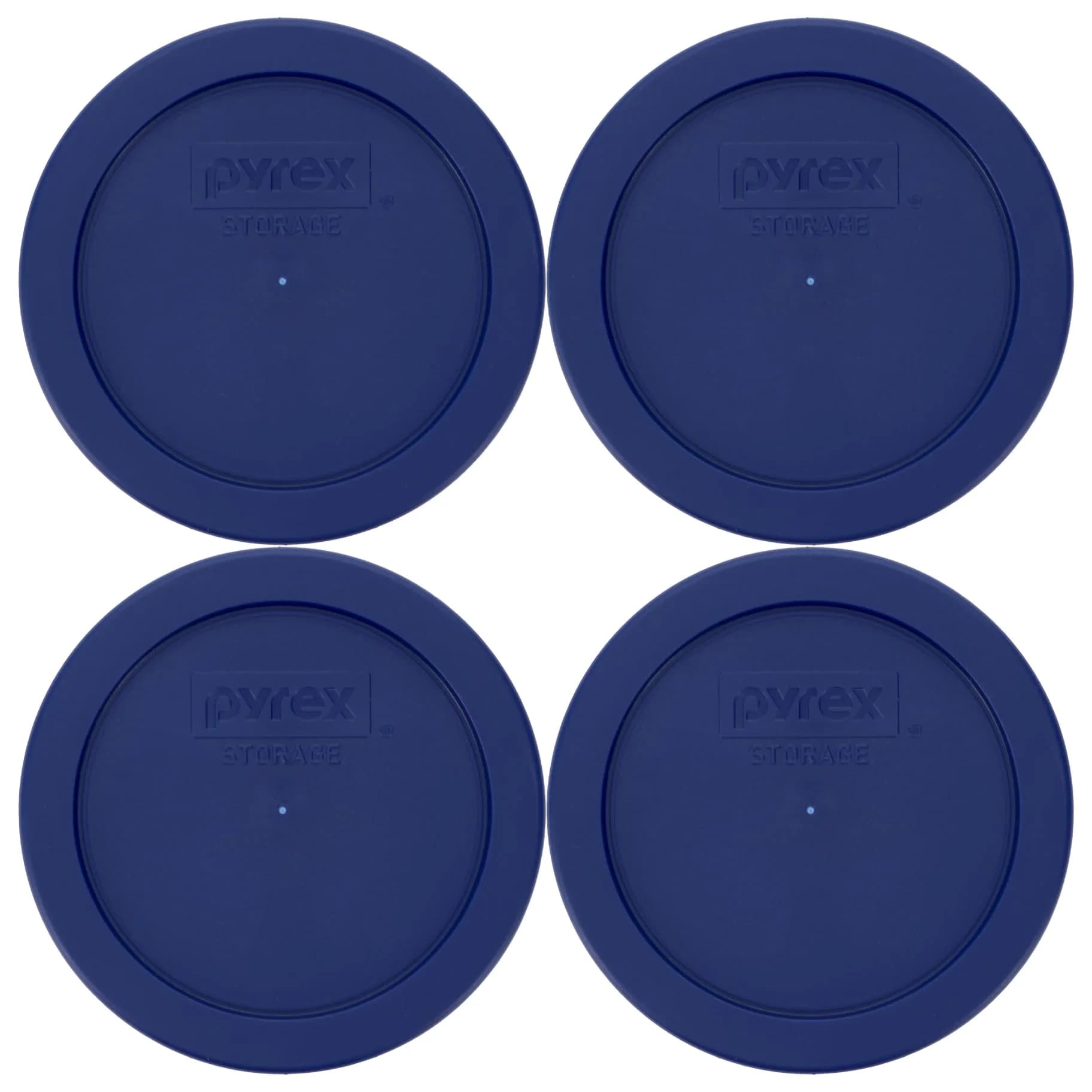 Pyrex 7200-PC (2-Cup) Blue Food Storage Lid (4-Pack) | Made in USA, BPA-Free, Microwave & Freezer Safe - main product image