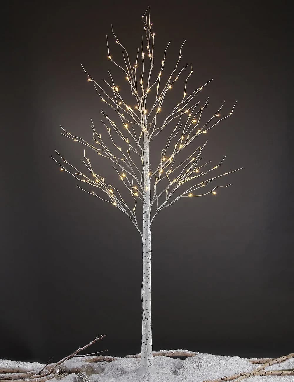 LIGHTSHARE 8FT Birch Tree with 132 LED Lights | Indoor & Outdoor Festival Decor (70-120 chars) - main product image