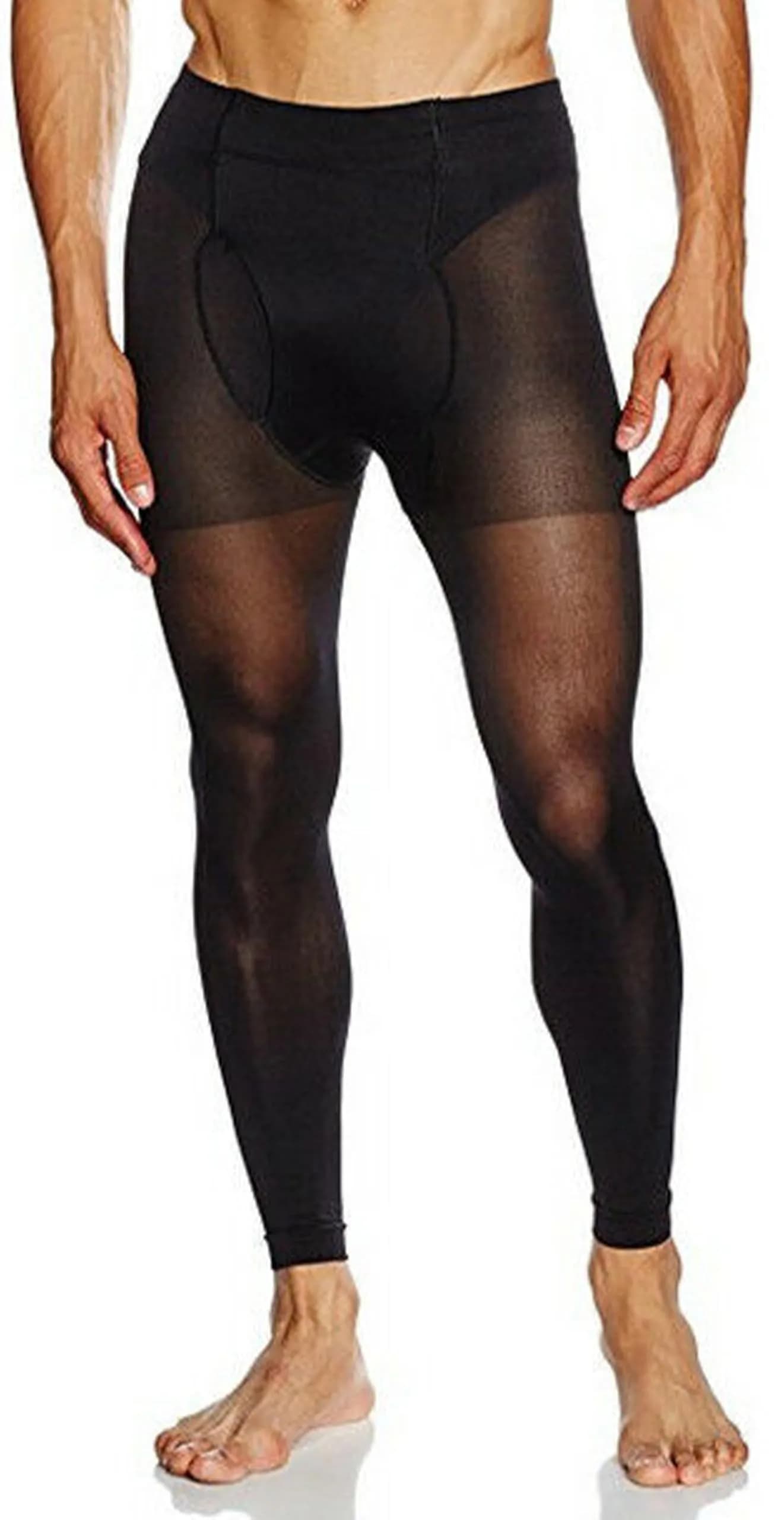 GLAMORY Thermoman100 Thermal Footless Tights Black Medium | Insulating Microfiber for Men