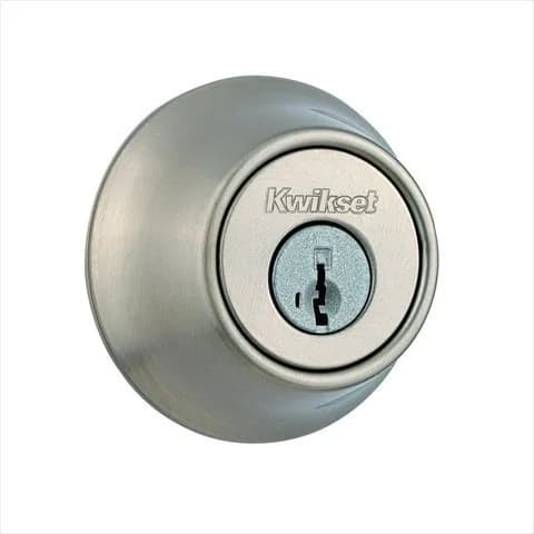 Kwikset Single Cylinder Deadbolt with SmartKey Lock, Satin Nickel | Secure Entry for Indian Homes - main product image