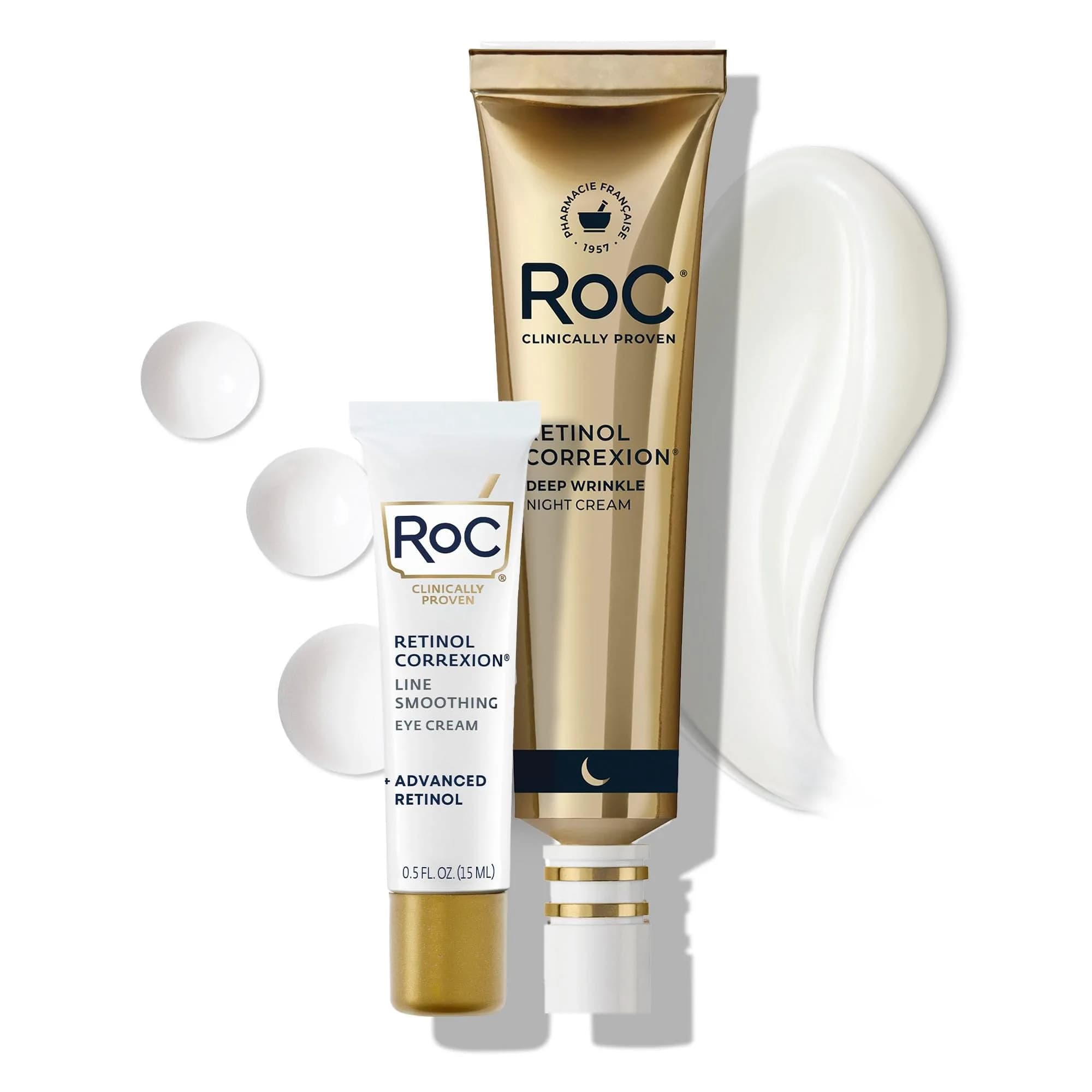 RoC Retinol Correxion Deep Wrinkle Night Cream + Eye Cream Duo Set | 45ml (1.5 Fl Oz) - main product image