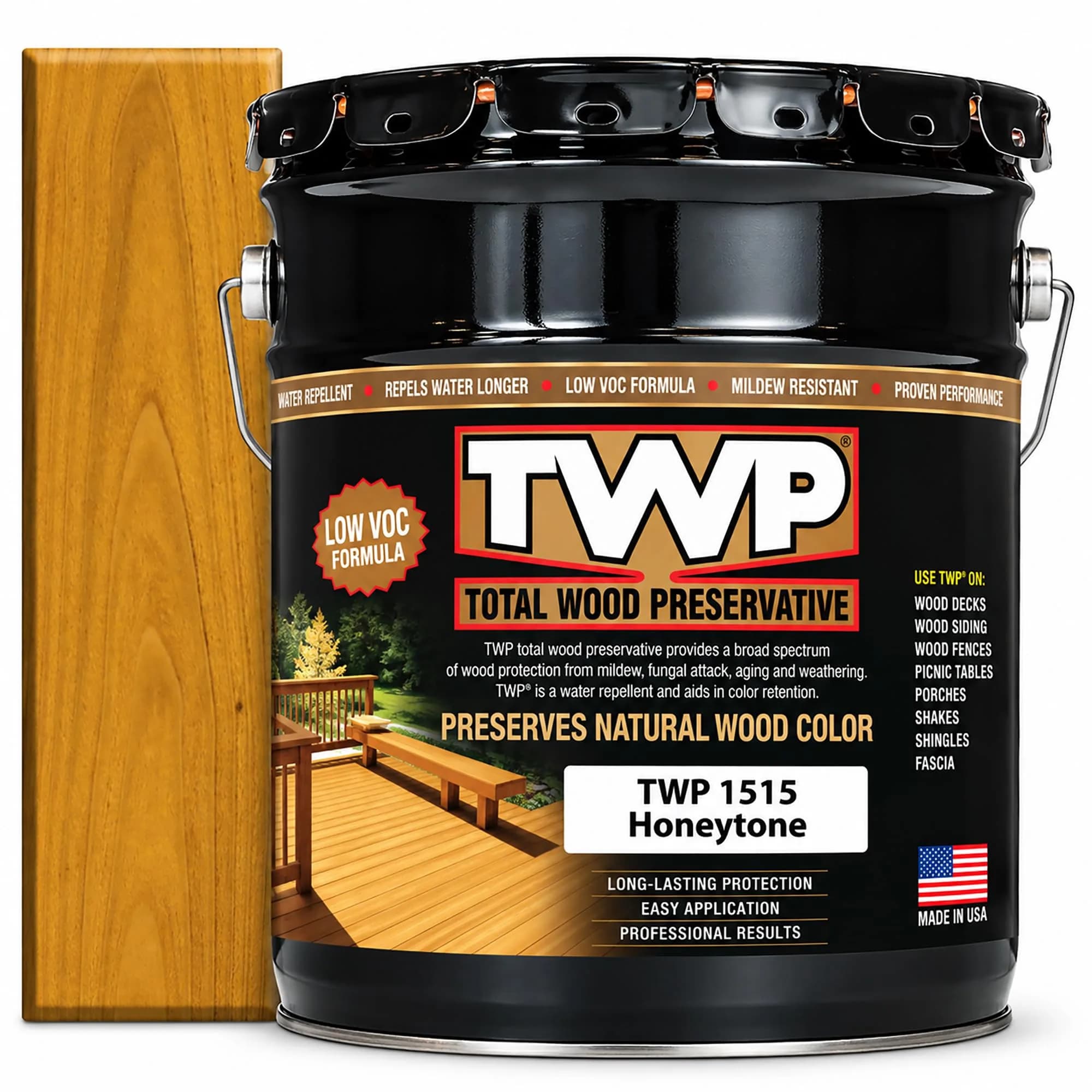 Amteco TWP 1515 Honeytone Low Voc Preservative Stain 22.7kg (50lb) | Exterior Wood Finish with Low VOC (120 chars)