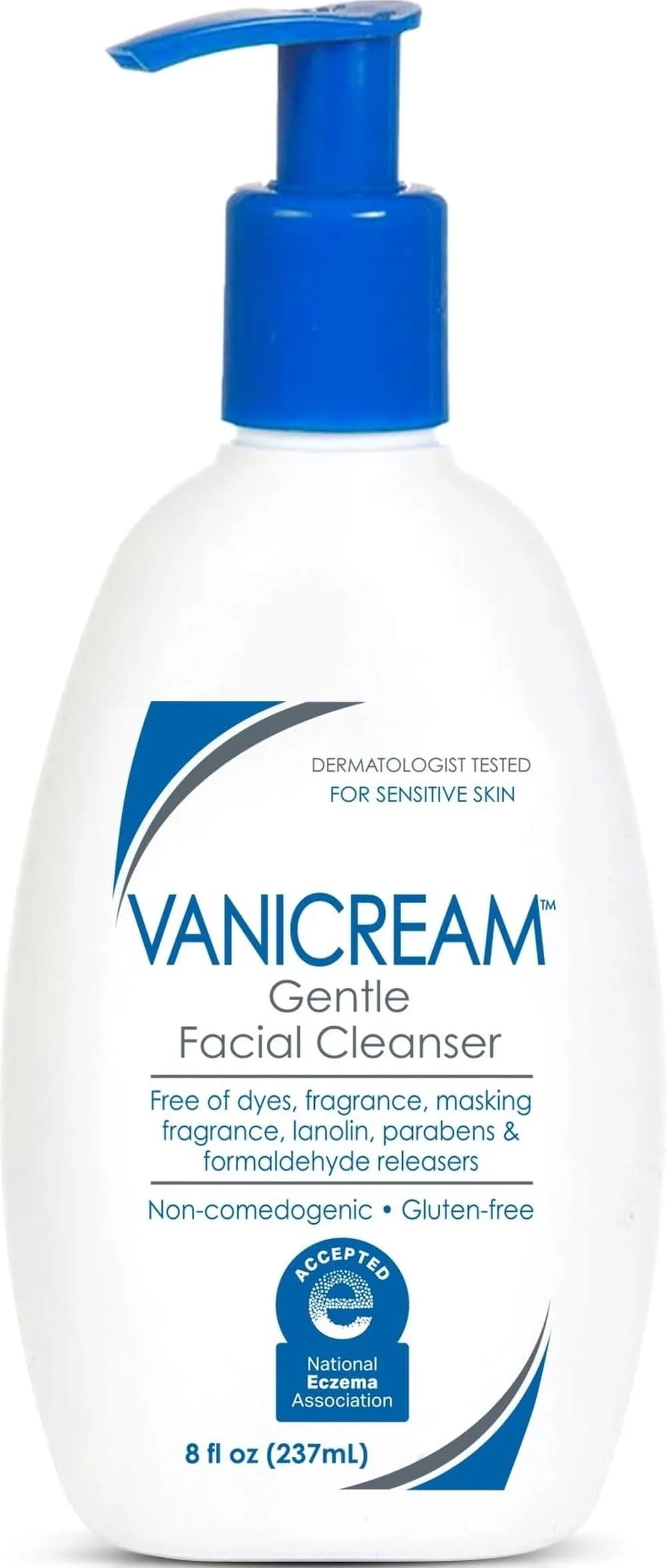 Vanicream Gentle Facial Cleanser with Pump Dispenser, 237ml (8 Fl Oz) | Formulated for Sensitive Skin - main product image