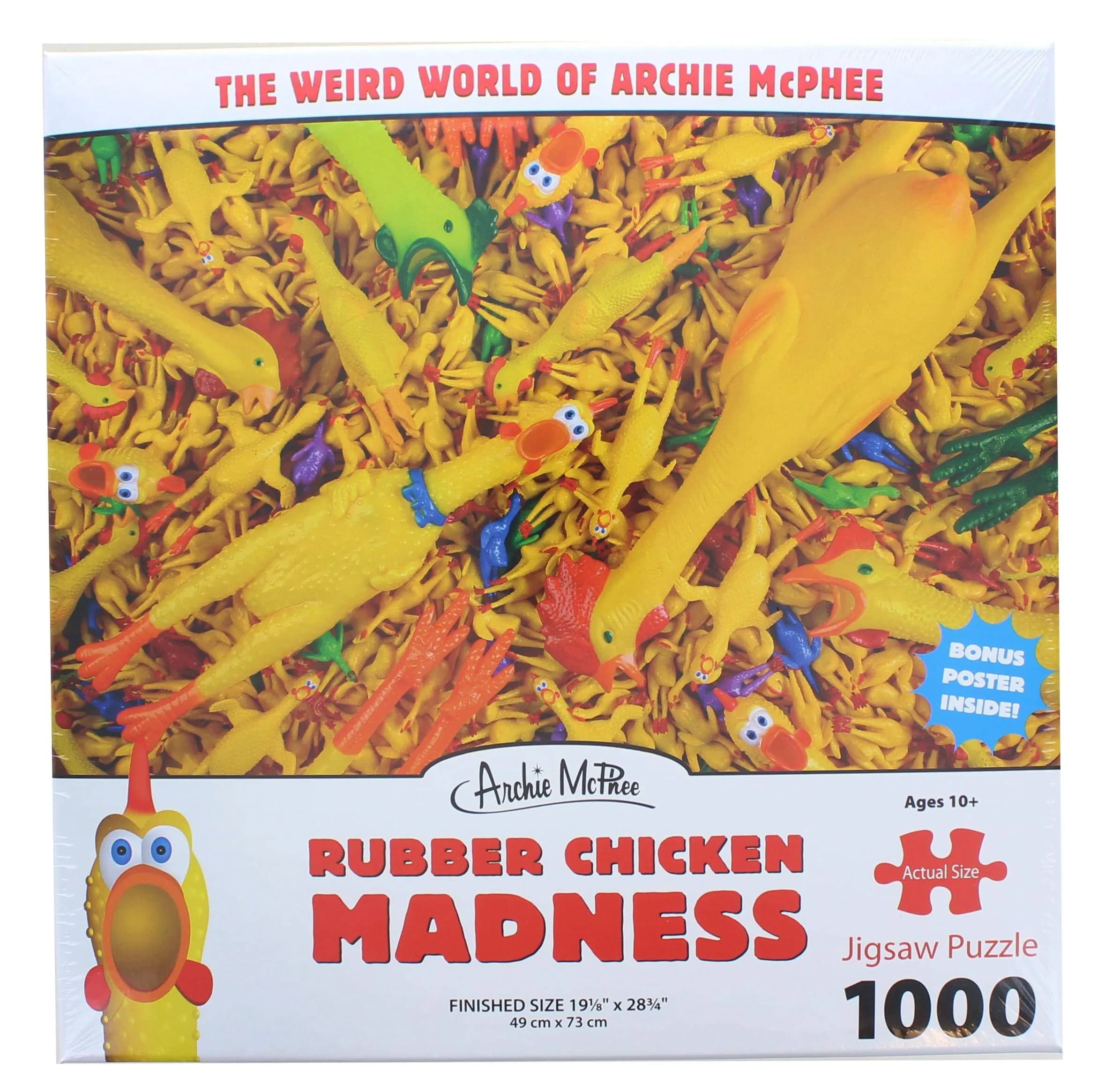 Accoutrements Rubber Chicken Madness Jigsaw Puzzle 1000 Pieces | Challenging Textures for Ages 10+ - main product image