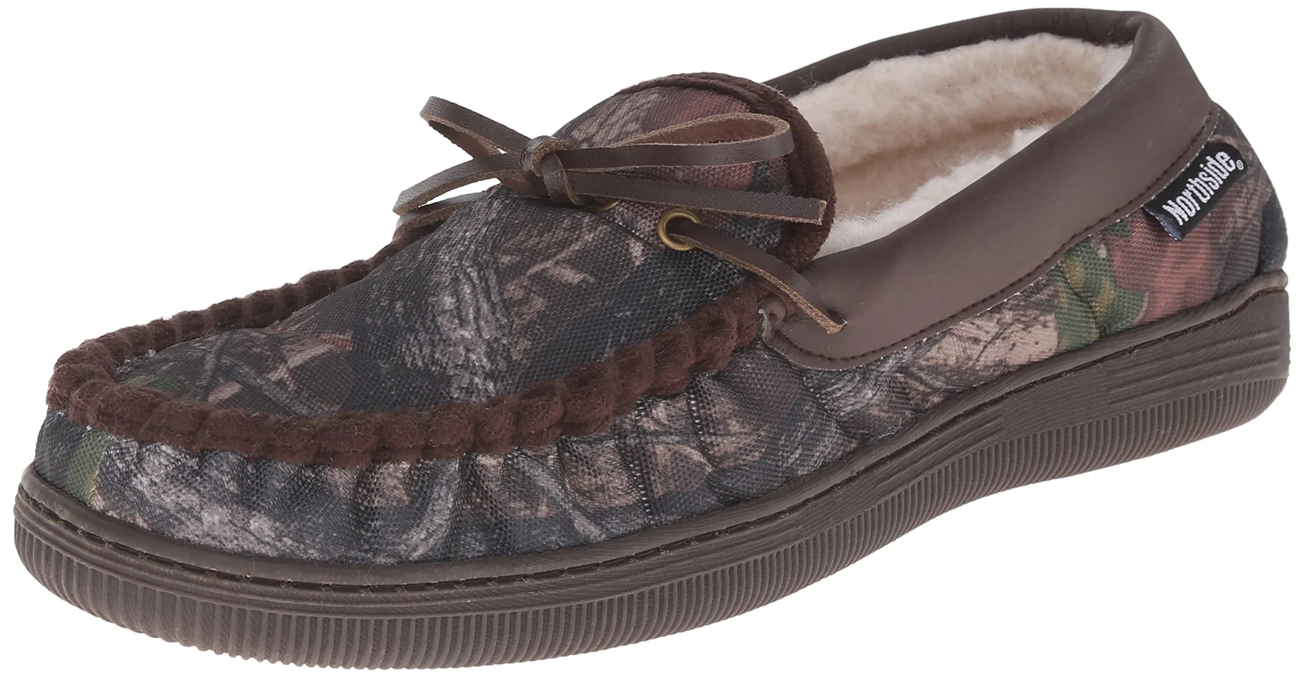 Northside Norwood Slipper 13 M US | Brown Camo, Faux Shearling Lining, Moc Toe