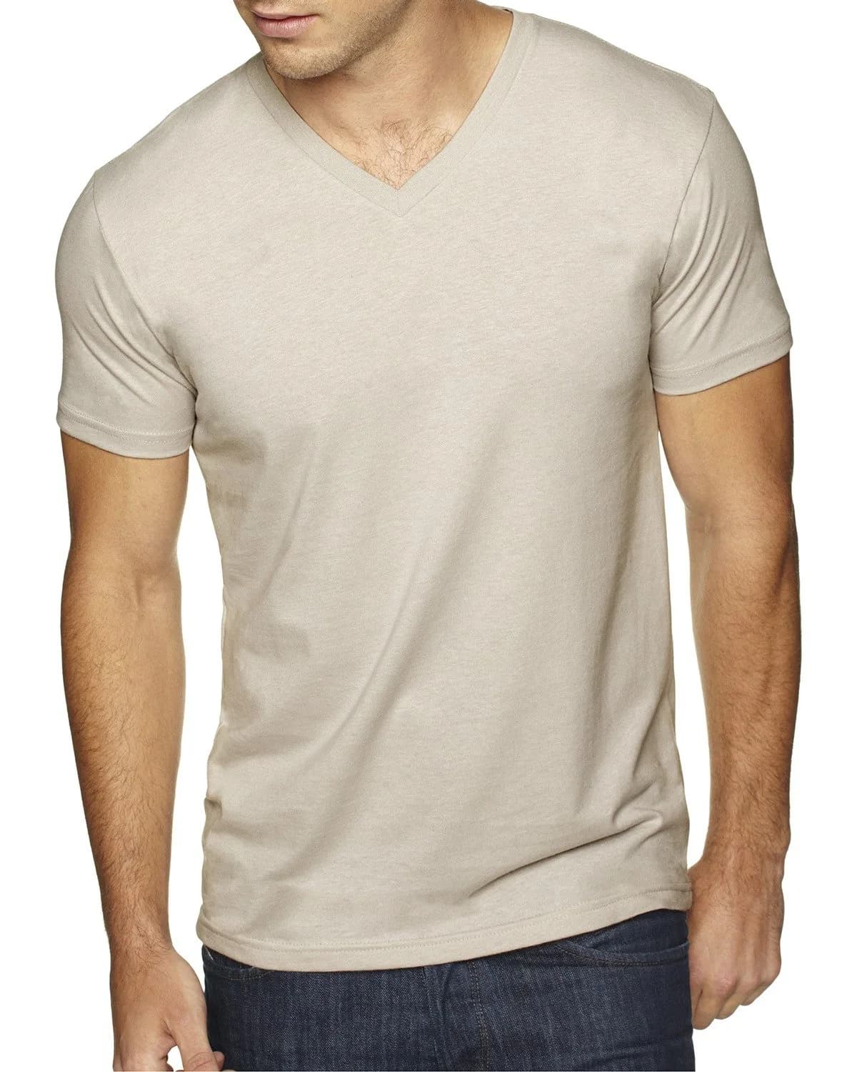 Next Level Men's Sueded Cotton/Polyester T-Shirt Sand XS | Lightweight & Breathable for Indian Climate