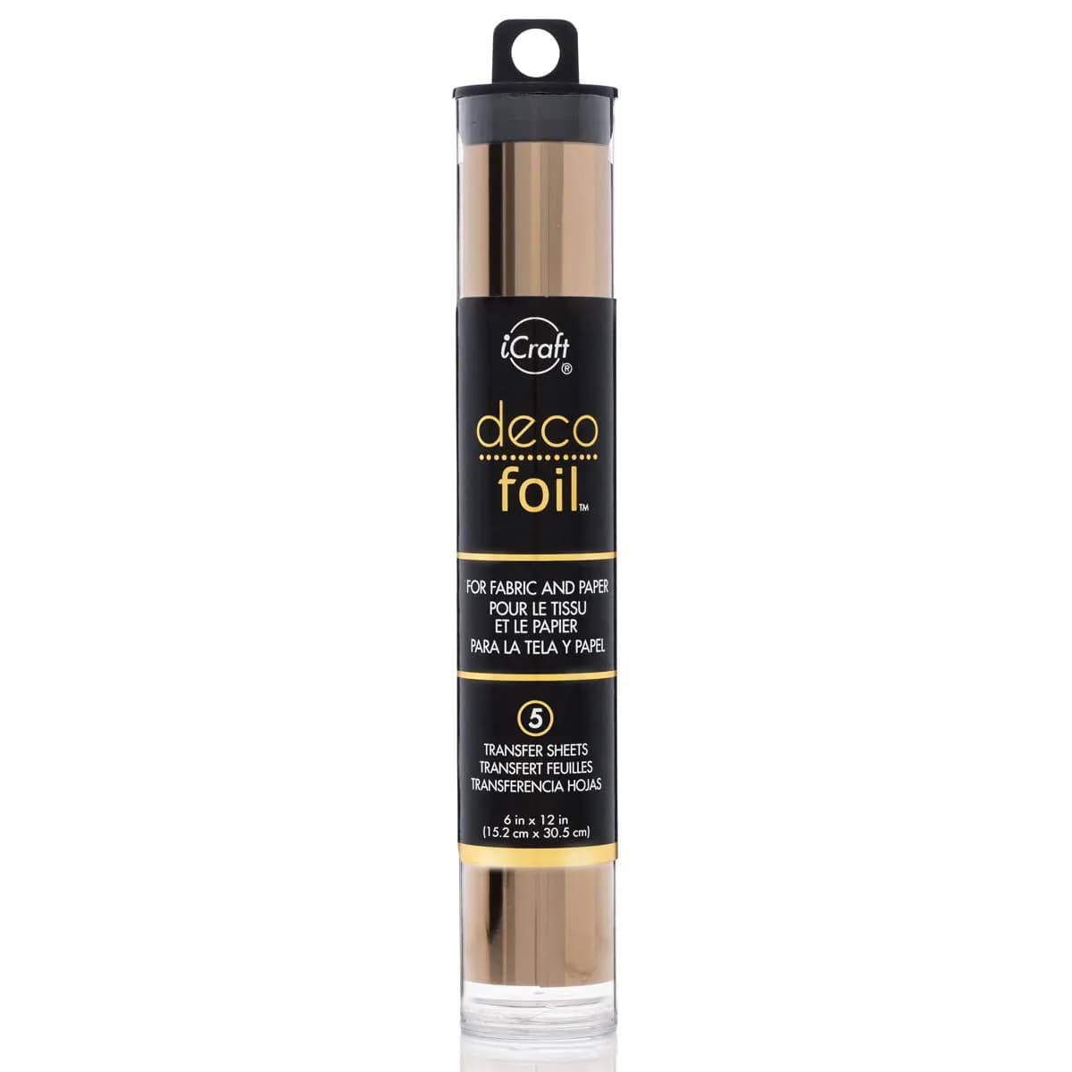 iCraft Deco Foil Transfer Sheets Rose Gold 15.2 cm x 30.5 cm (6" x 12") | 5 Sheets for Crafts & Fabrics - main product image