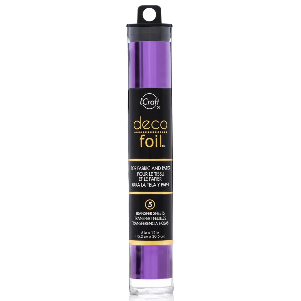 iCraft Deco Foil Transfer Sheets Purple 6" x 12" (5 Sheets) | Acid-Free Craft Foil for Paper, Fabric, Wood - main product image