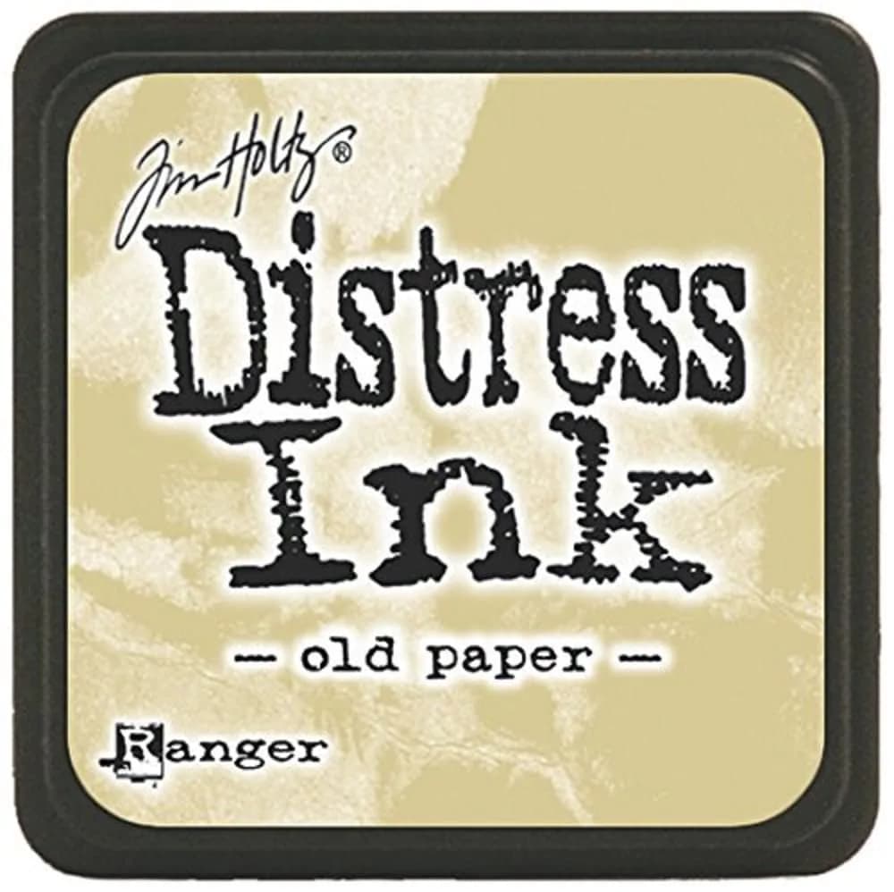 Ranger Tim Holtz Distress Mini Ink Pad, Old Paper | Acid-Free, USA Made, 1x1 Inch